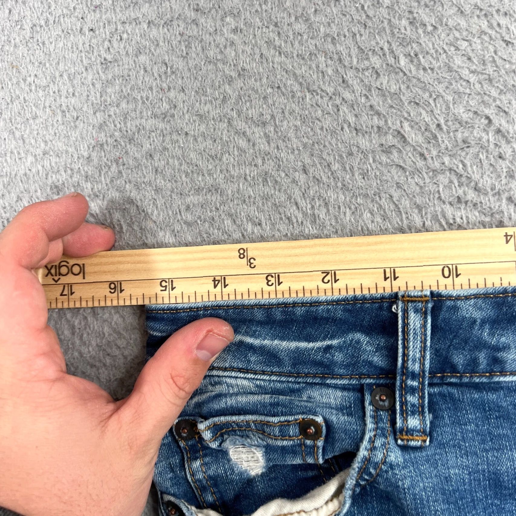 American Eagle Outfitters American Eagle Jeans Adult 30x32 Denim Light Wash Slim Fit Blue USA Mens Size US 30 / EU 46 - 4 Thumbnail