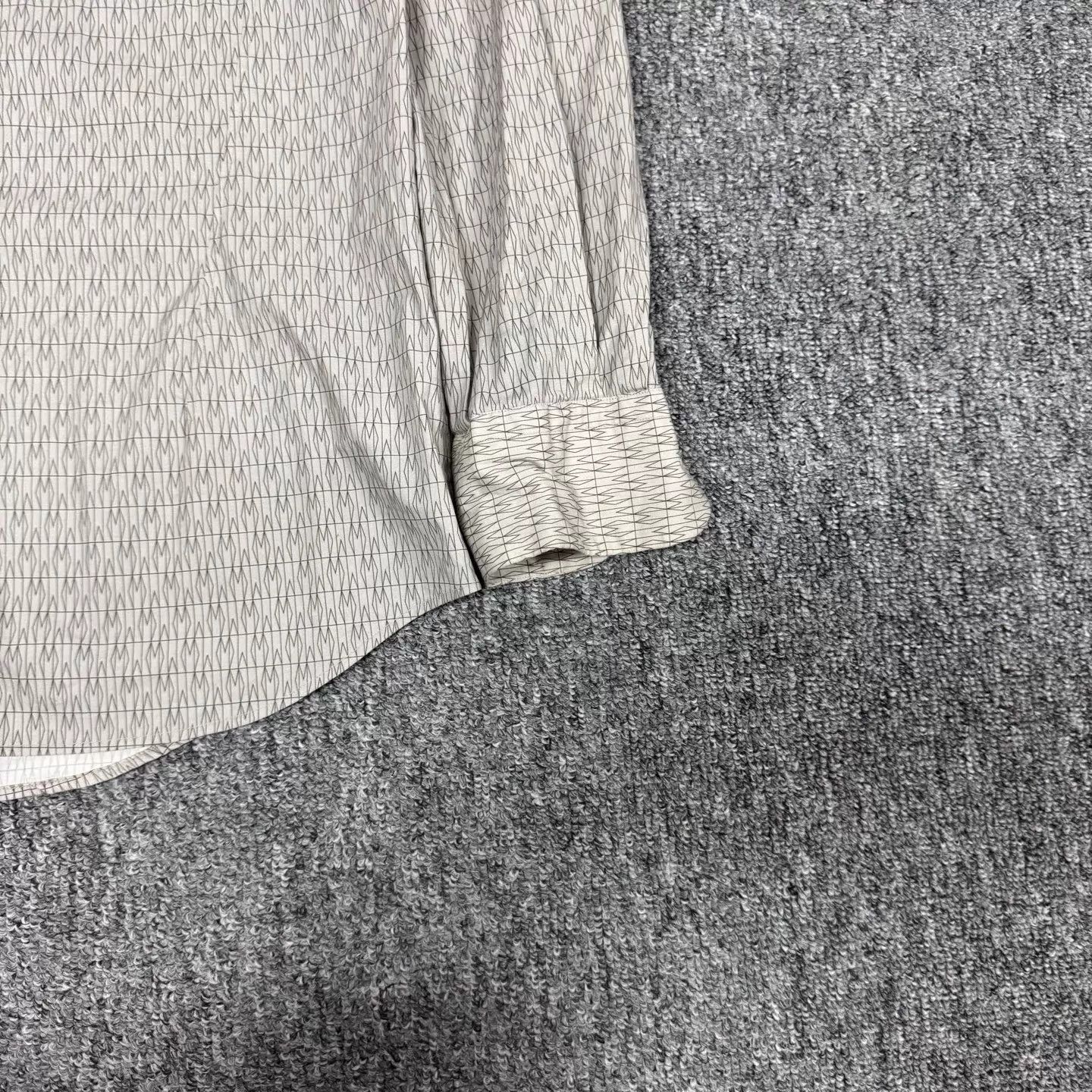 Ermenegildo Zegna Zegna Subtle All-Over Print LS Shirt M 99 New Size US M / EU 48-50 / 2 - 3 Thumbnail