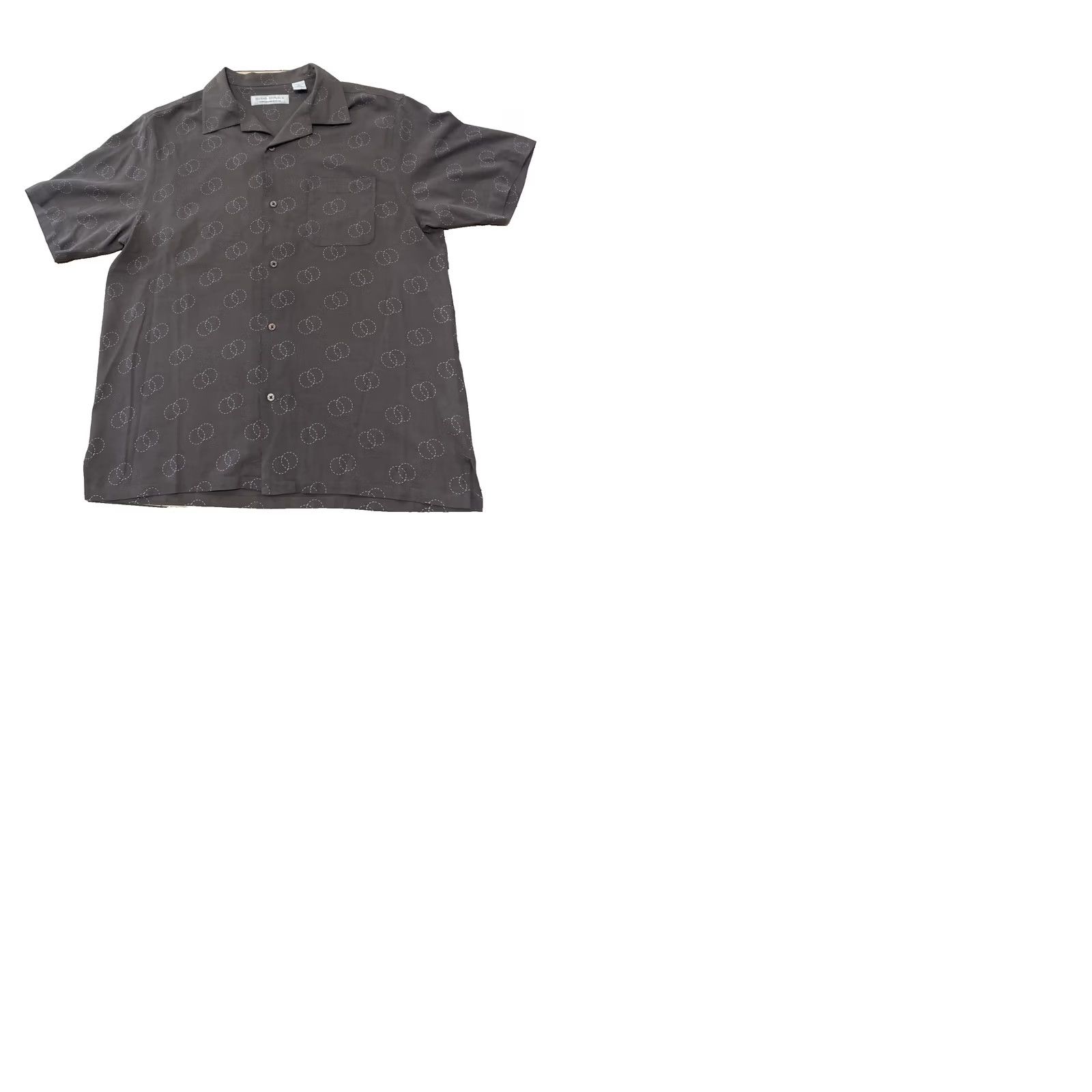 Vintage VINTAGE Island Republic Silk Button Shirt Men XL Relaxed Brown Western Geometry Circles Button-Up Collared Short Sleeve Western Theme Mens Size US XL / EU 56 / 4 - 11 Thumbnail