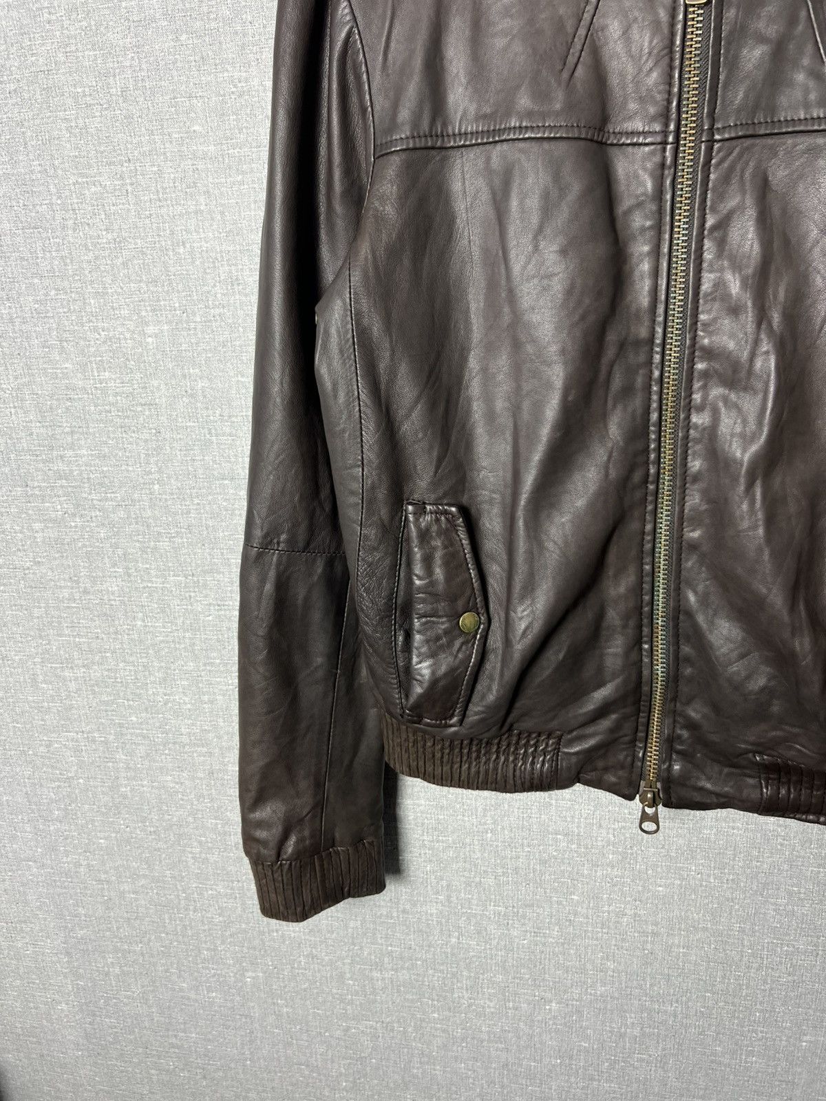 Allsaints Vintage AllSaints Leather Brown Bomber Jacket Men’s Size M Size US M / EU 48-50 / 2 - 6 Thumbnail