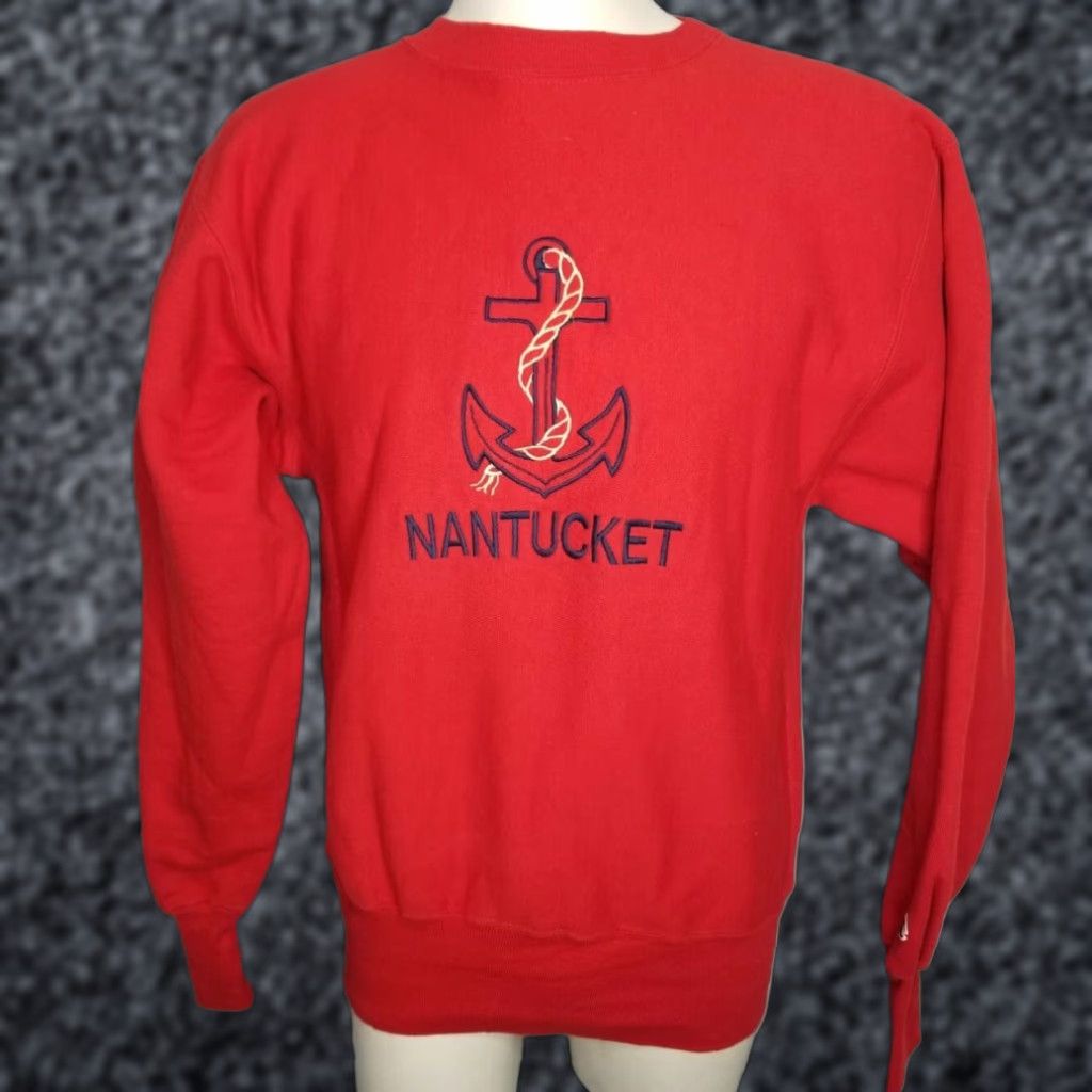 Champion VINTAGE Champion Nantucket Red Sweatshirt Reverse Weave Embroidered Adult Large Red Size US L / EU 52-54 / 3 - 1 Thumbnail