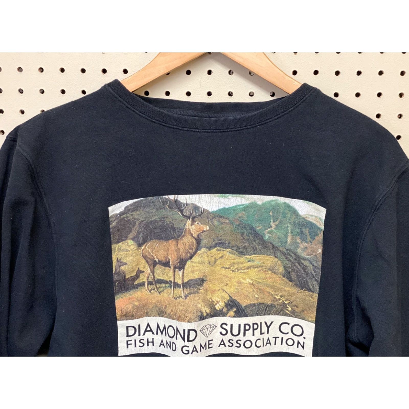 Diamond Supply Co. VINTAGE Diamond Supply Co. Mens Medium Black Long Sleeve Sweatshirt Crew Neck Cotton Blend Fish & Game Pullover M Mens Size US M / EU 48-50 / 2 - 3 Thumbnail