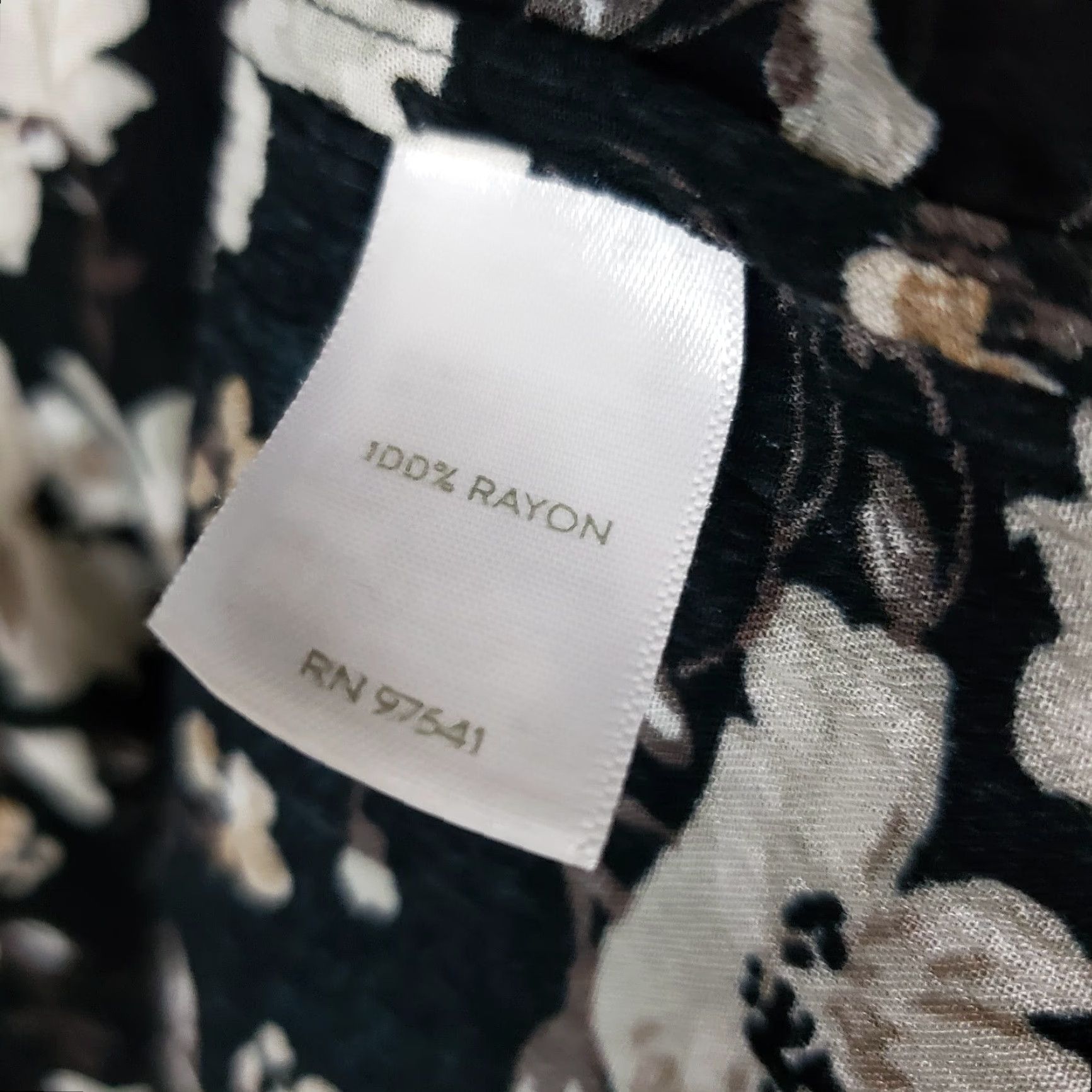 J. Jill J Jill Top Womens Tall Large Black Brown Floral Bell Sleeves Semi Sheer Size L / US 10 / IT 46 - 5 Thumbnail