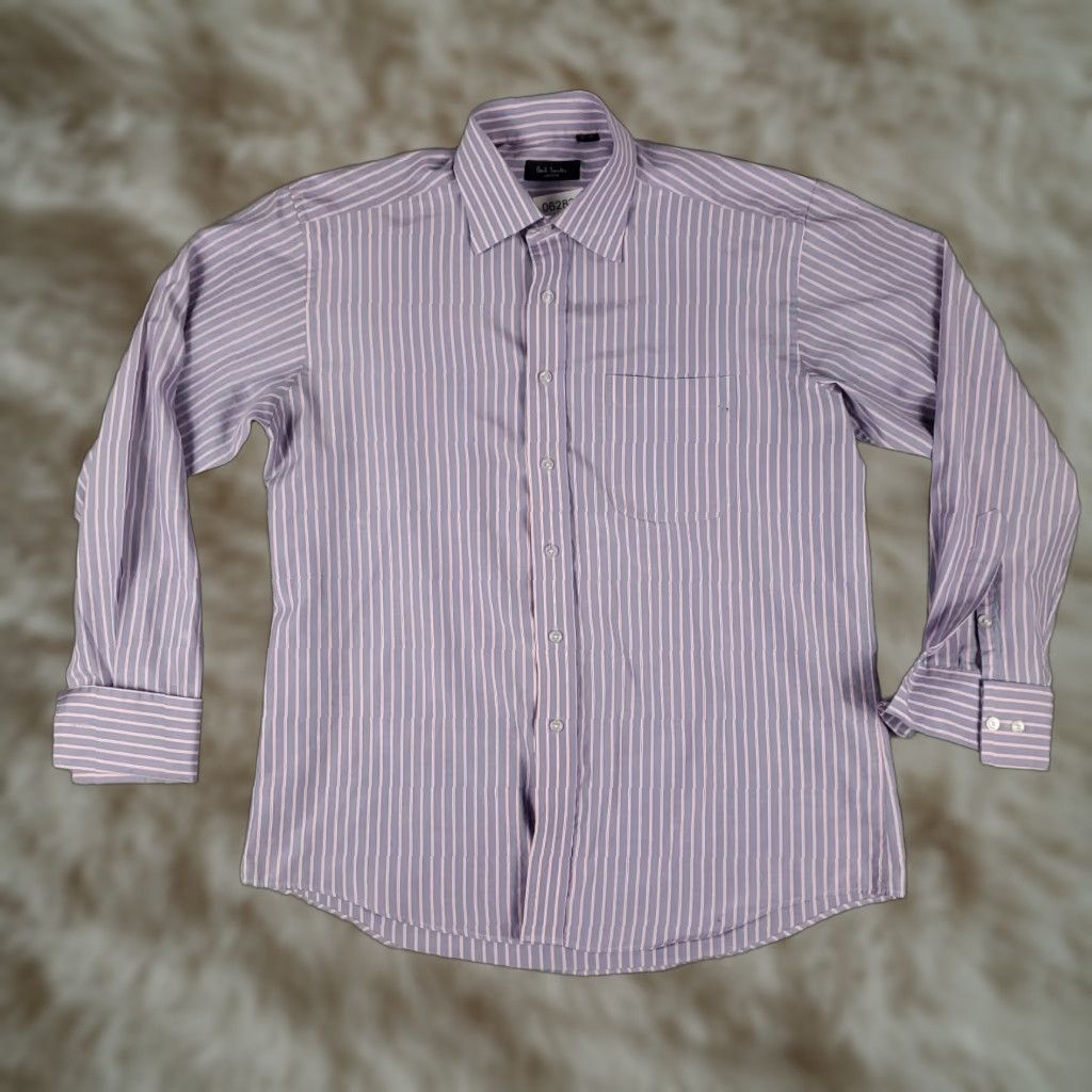 Paul Smith VINTAGE Paul Smith Dress Shirt Men 16 Blue Pink Striped Long Sleeve Business Casual Formal Workwear Size 42R - 1 Thumbnail
