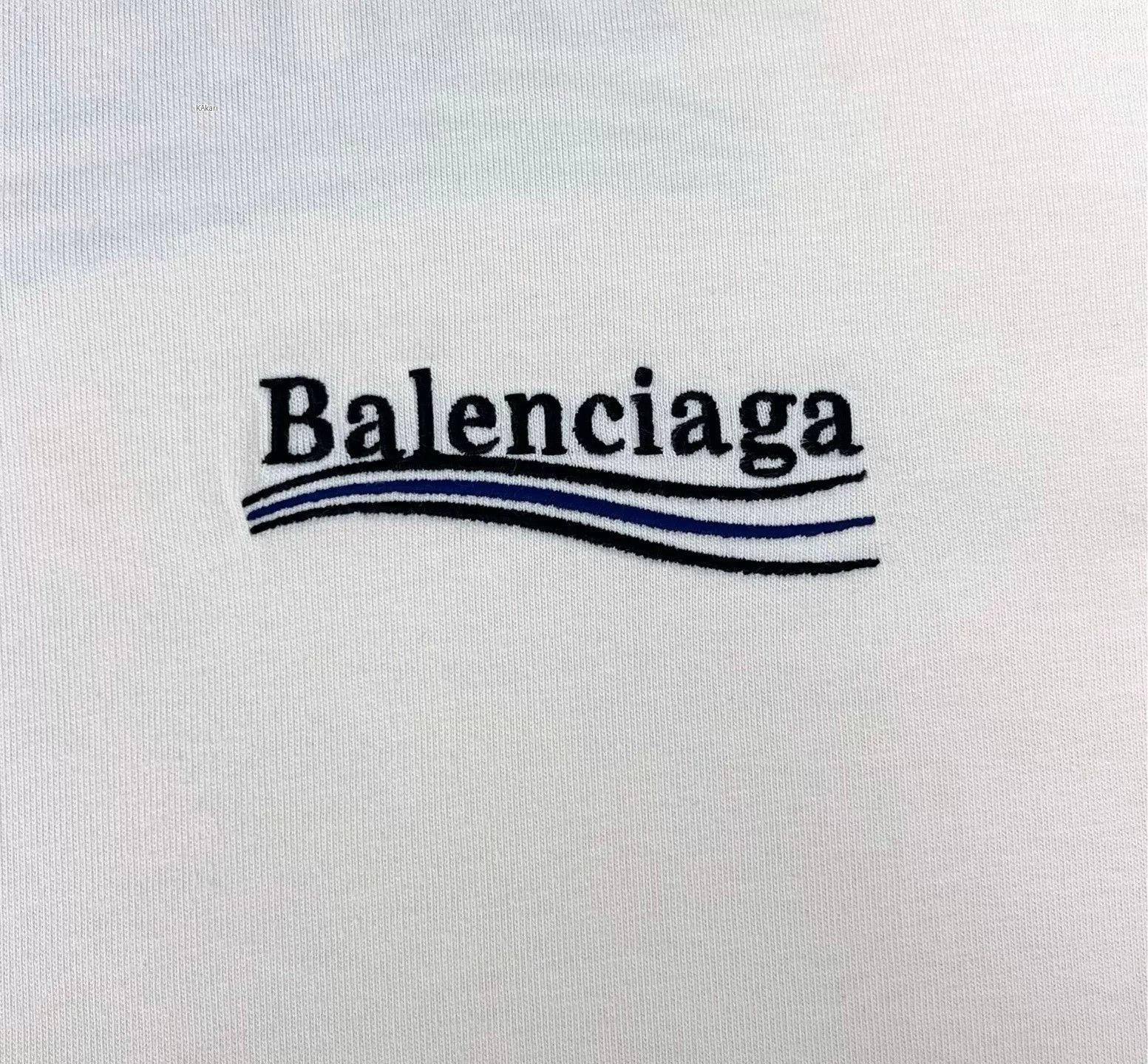 Balenciaga Balenciaga Beige Embroidered Wave T-Shirt Size US S / EU 44-46 / 1 - 5 Thumbnail