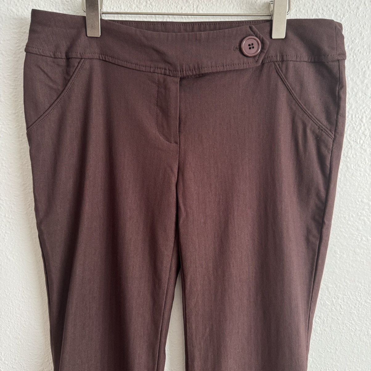 Other CHARLOTTE RUSSE Y2K Brown Stretch Wide Leg Trouser Pants Size 30" / US 8 / IT 44 - 2 Thumbnail