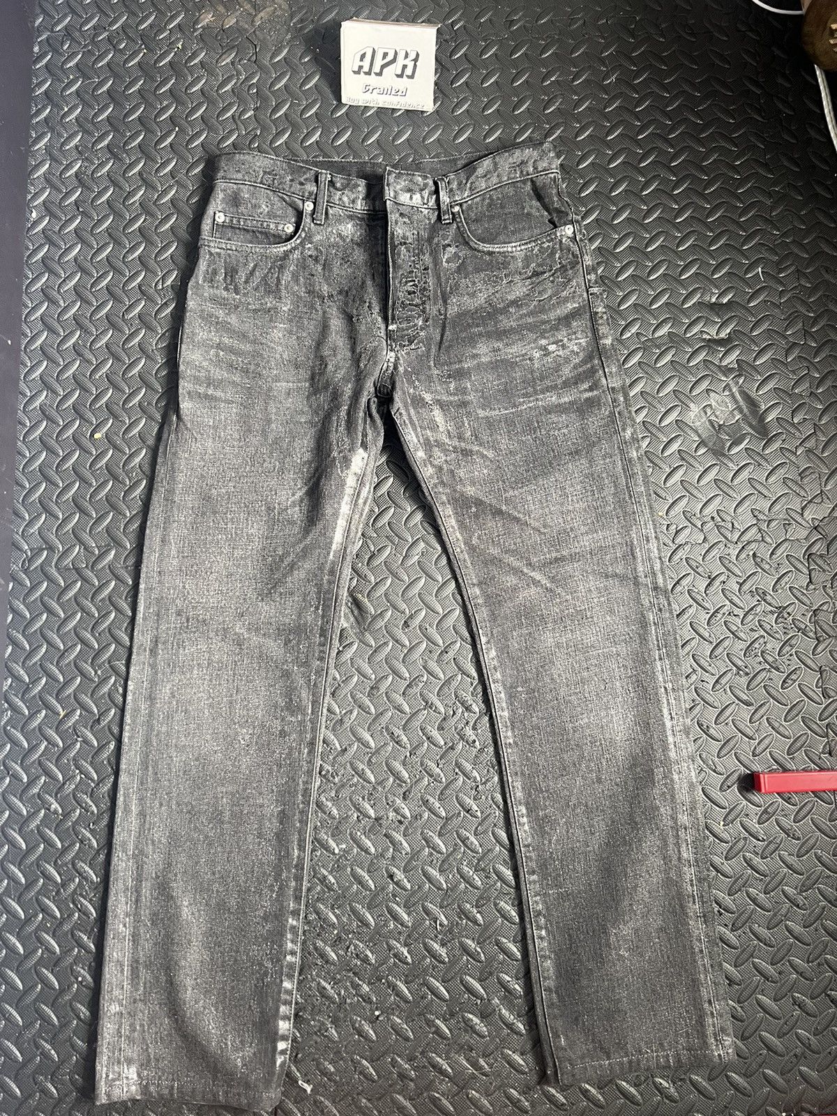 image of Dior Aw03-04 Waxed Luster Clawmark Denim Archive in Black, Men's (Size 30)