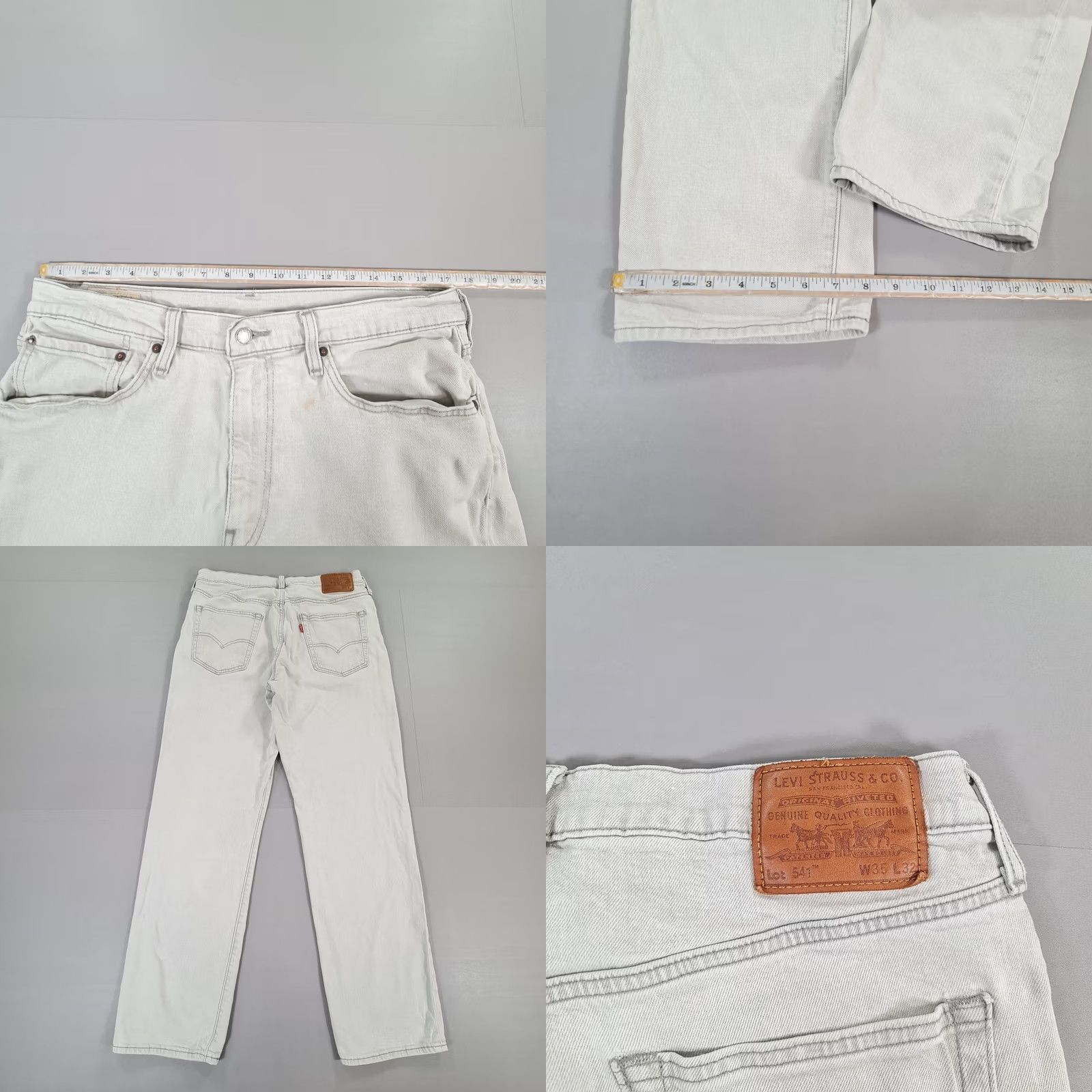 Levi's Levis 541 Jeans Athletic Fit W35 L32 Grey Denim 5-Pocket Stretch Zip Fly Mens Regular Modern Straight Vintage: No Size US 35 - 8 Thumbnail