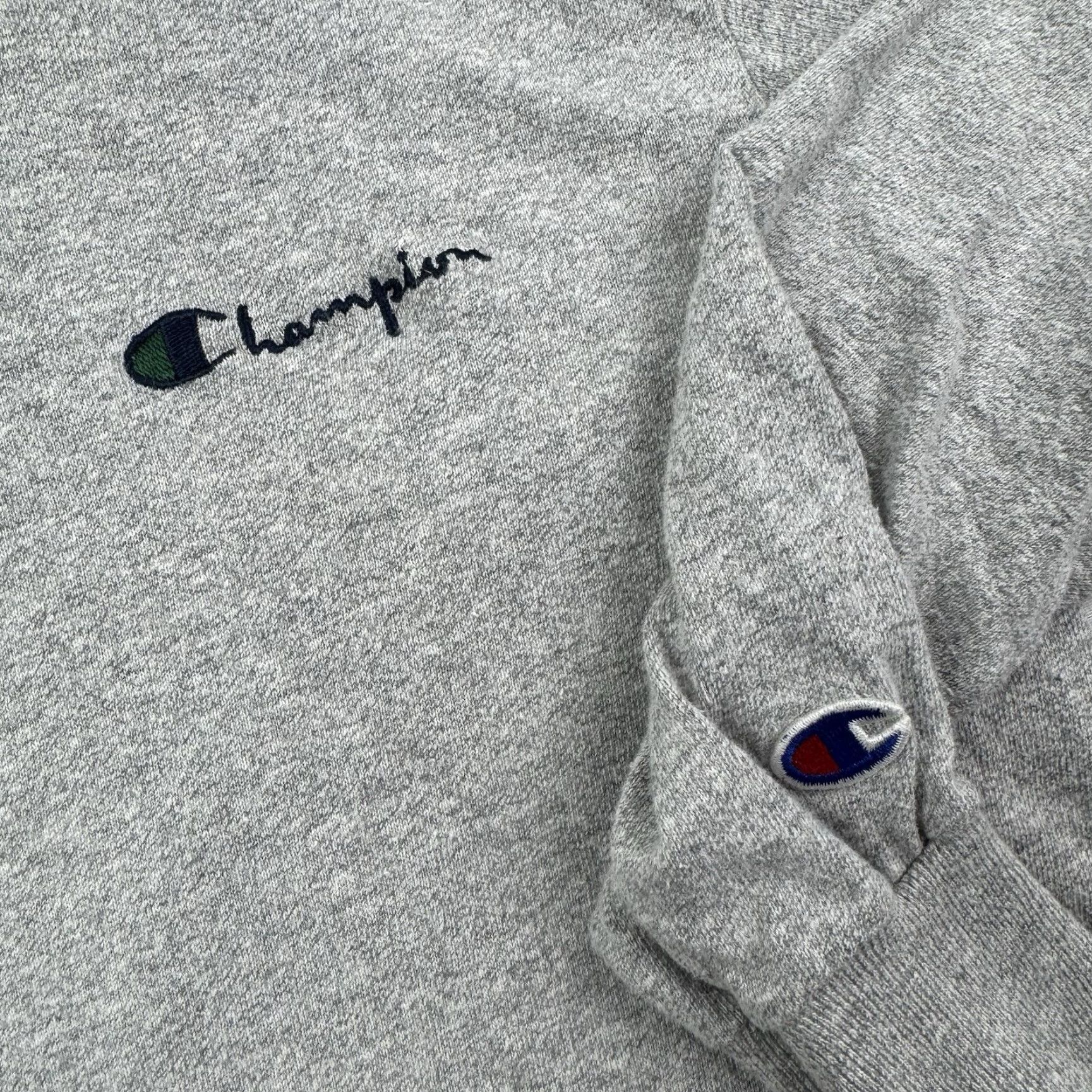 Champion VINTAGE Champion Hoodie Adult Medium Gray 90s Embroidered Pullover Mens Size US M / EU 48-50 / 2 - 3 Thumbnail
