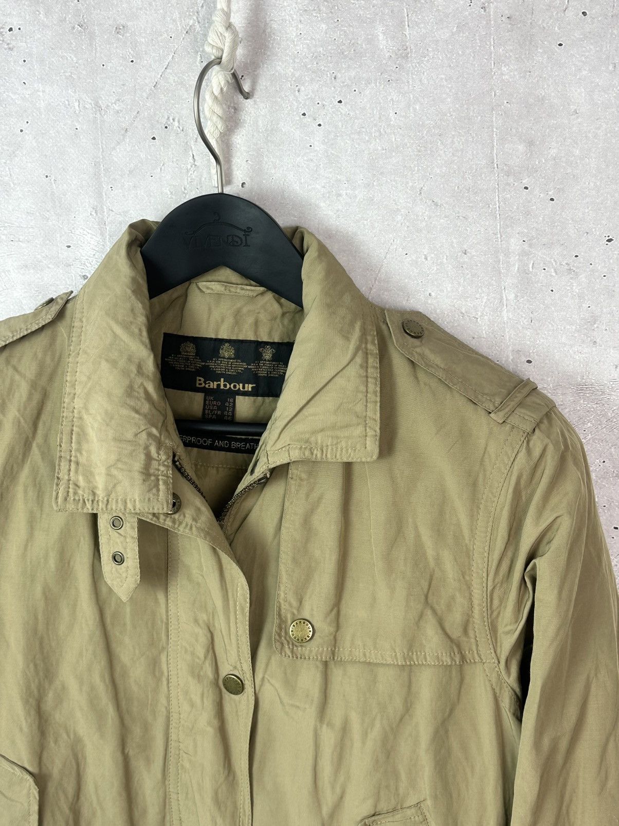 Barbour Barbour 1939 Steel Flyer Beige Women’s Bomber Zip Jacket Size XL / US 12-14 / IT 48-50 - 4 Thumbnail