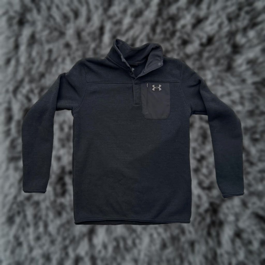 Under Armour Under Armour Pullover Mens Medium Black Fleece Chest Pocket 1316276 Size US M / EU 48-50 / 2 - 1 Thumbnail