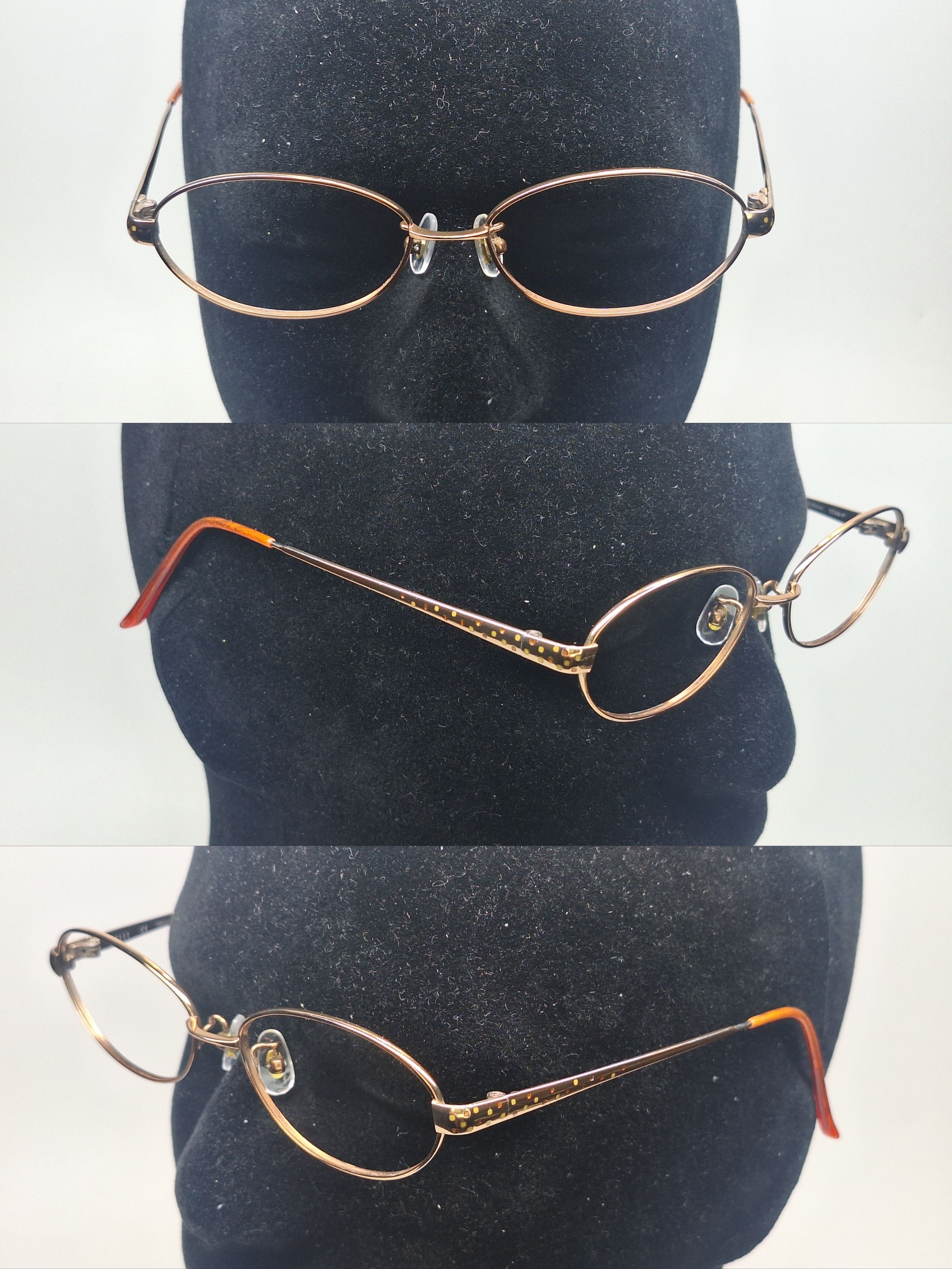 Other ELLE EL25916E TITAN-P Pure Titanium Gold Oval Eyeglass Frame Size ONE SIZE - 2 Thumbnail