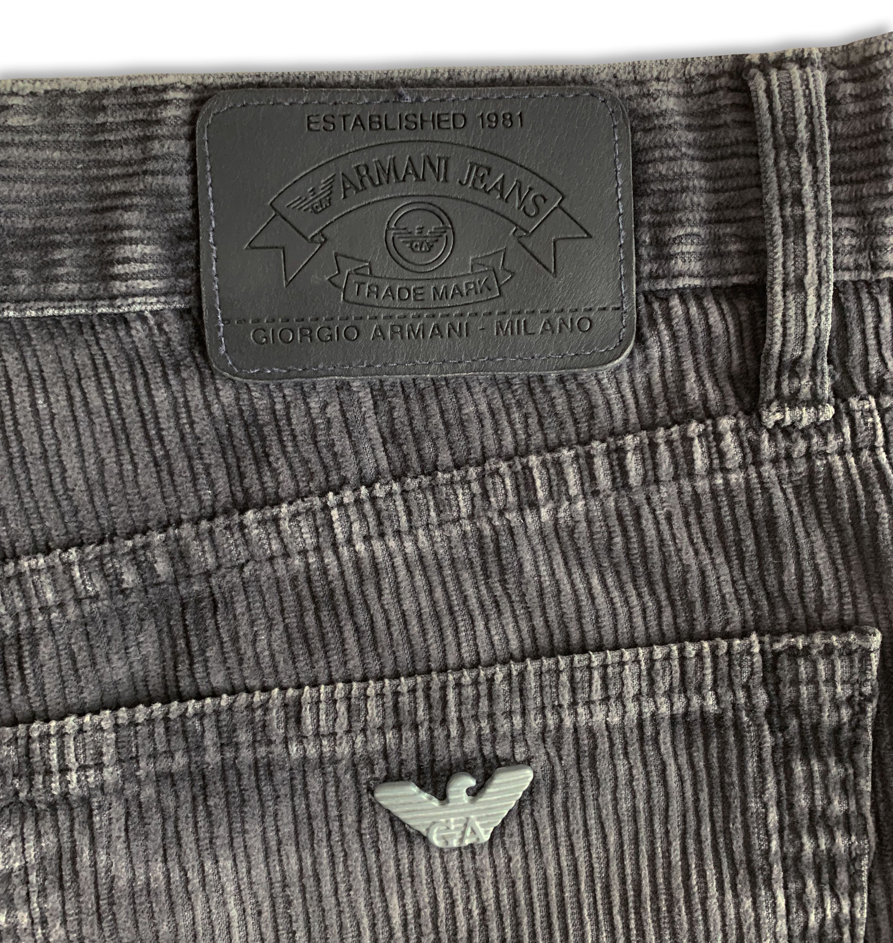 Emporio Armani Vintage 80s 90s ARMANI JEANS Corduroy Pants Faded Trousers Size US 34 / EU 50 - 4 Thumbnail