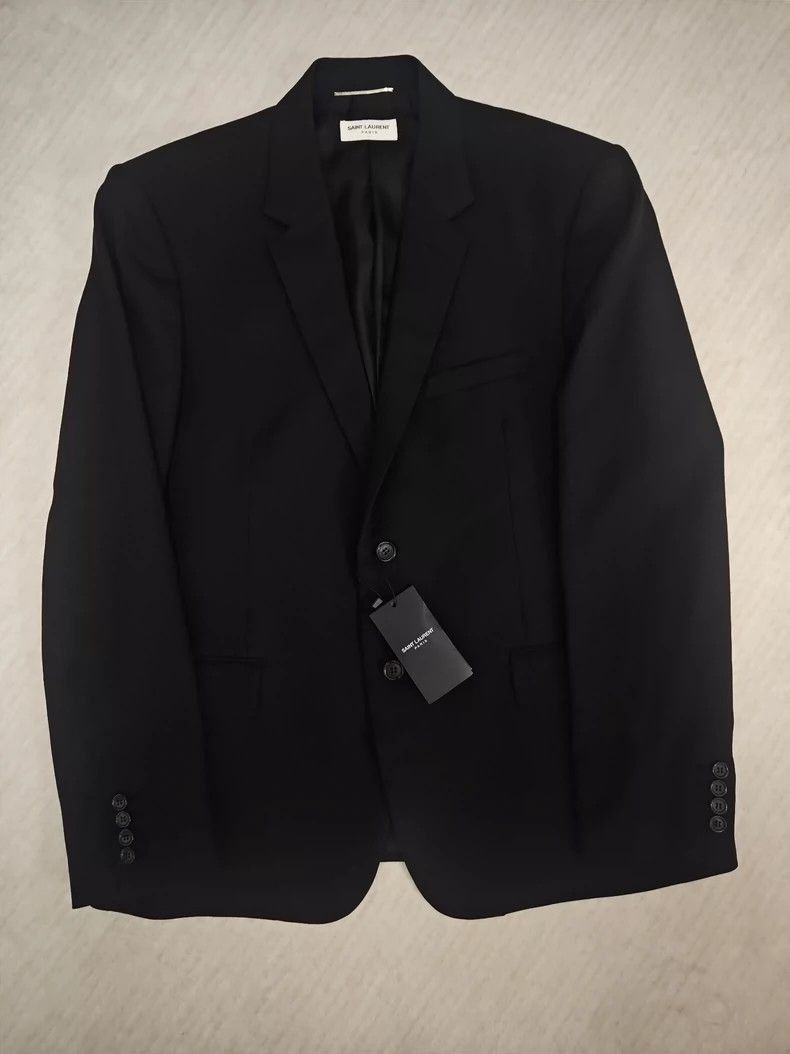 Saint Laurent Paris Saint Laurent Wool Single-breasted Jacket-2506 Size US XXL / EU 58 / 5 - 1 Thumbnail