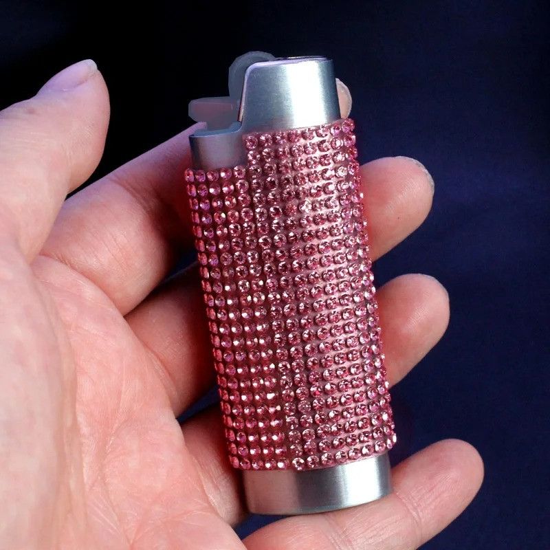 Other Pink Rhinestone Crystal Lighter Case Size ONE SIZE - 1 Thumbnail