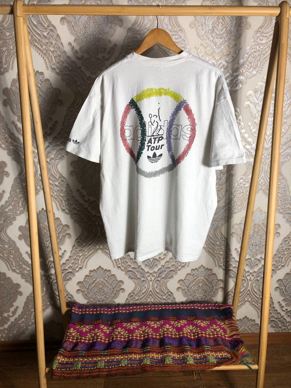 Adidas × Vintage VERY RARE ADIDAS ORIGINAL TENNIS DOUBLE PRINTED T-SHIRT 90s Size US XL / EU 56 / 4 - 1 Thumbnail