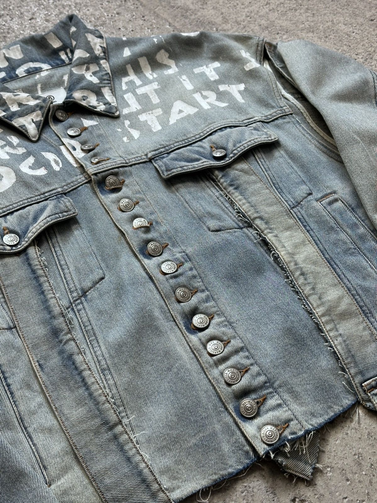MM6 MM6 Maison Margiela Cropped Denim Jacket Graphic Print Size US M / EU 48-50 / 2 - 6 Thumbnail