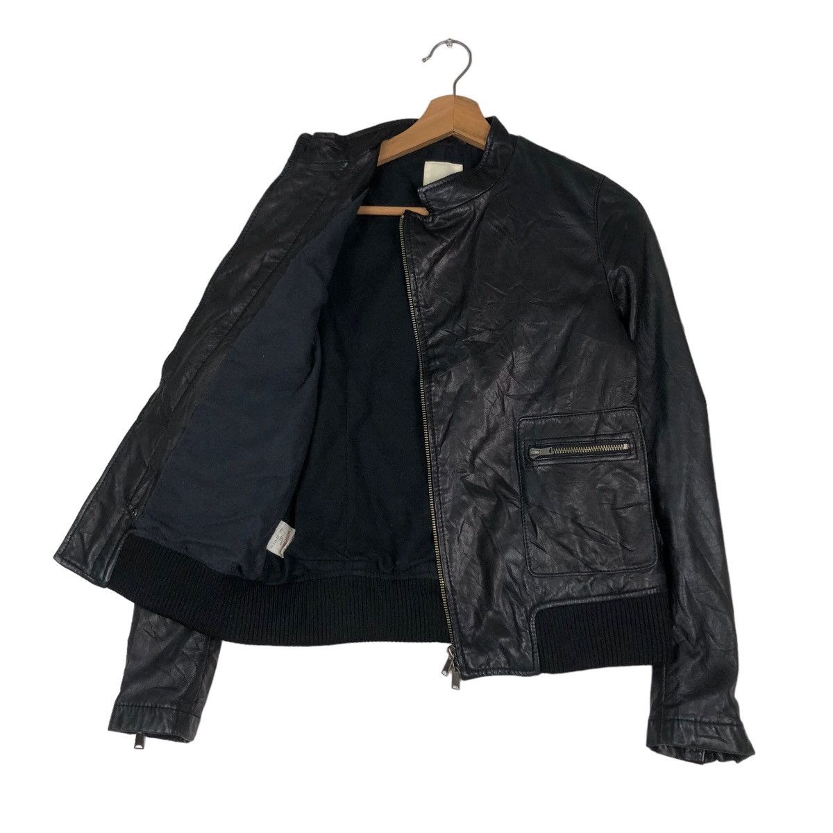 Issey Miyake 🔥Cropped Leather Biker Jacket Ships Japan Size US S / EU 44-46 / 1 - 11 Thumbnail