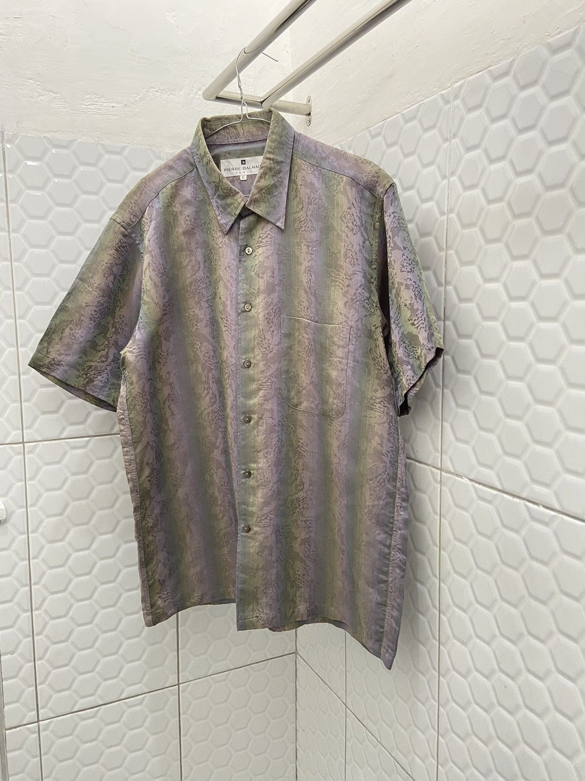 Balmain × Pierre Balmain Vintage Pierre Balmain Button Up Shirt Size US L / EU 52-54 / 3 - 3 Thumbnail