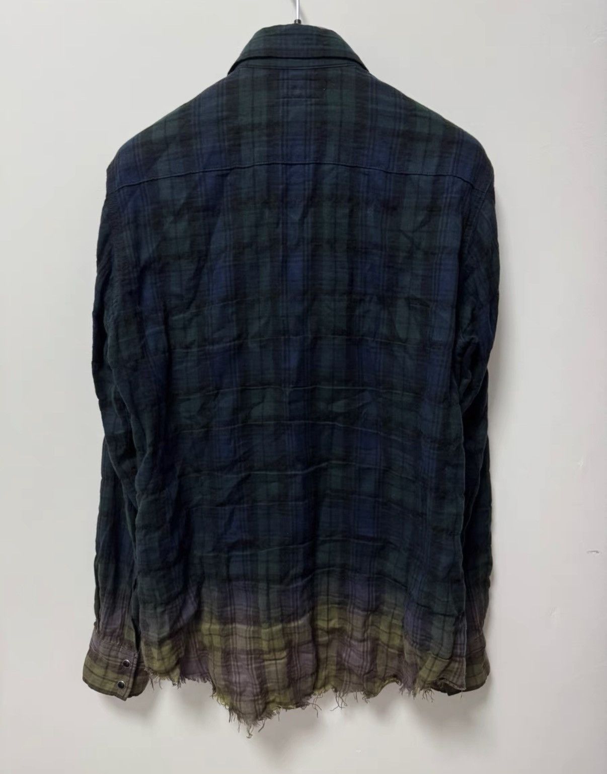 Saint Laurent Paris SLP 16SS Gradient Pleated Cat's Eye Blue/Black Plaid Shirt Size US S / EU 44-46 / 1 - 2 Thumbnail