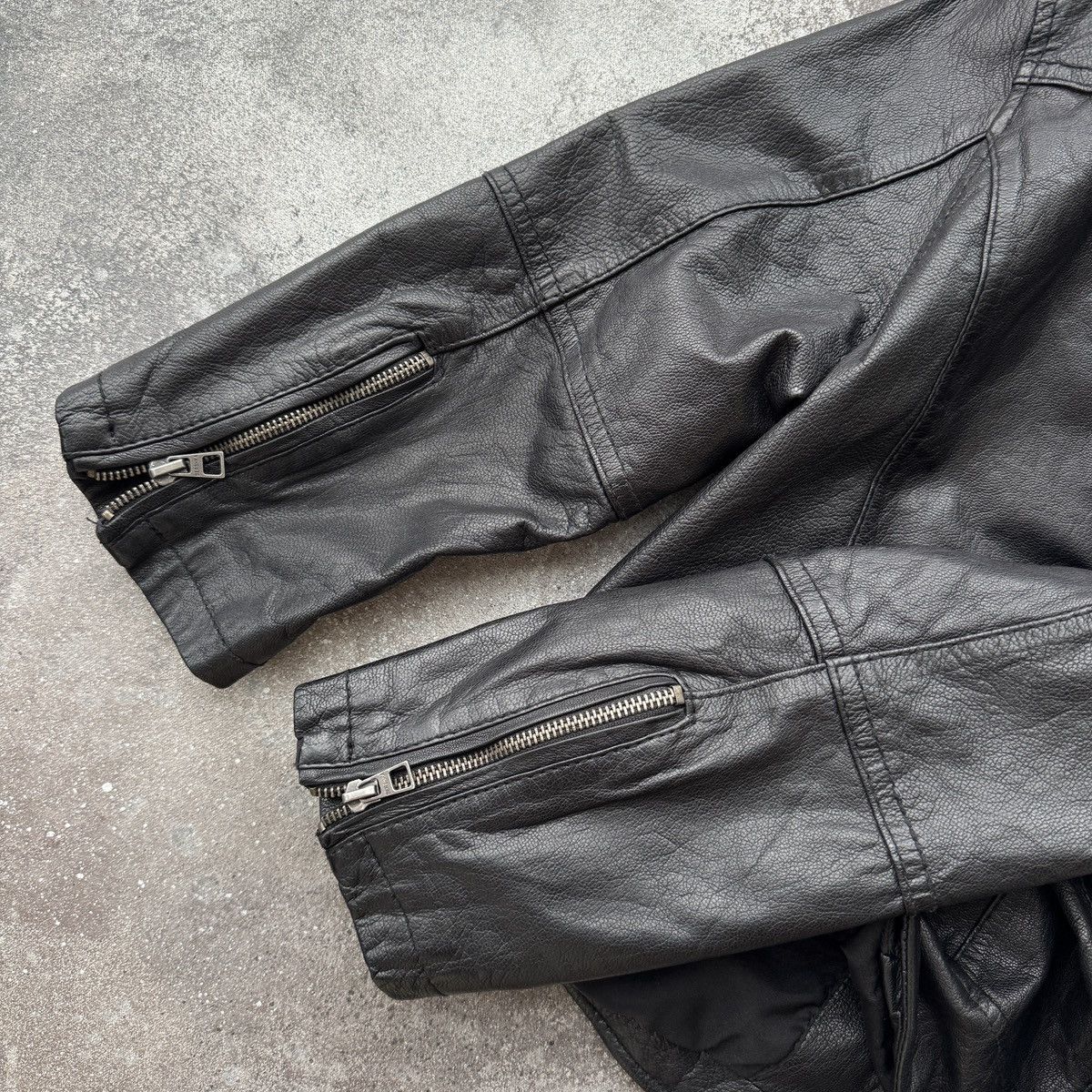 20471120 Bershka Vintage Y2K Leather Biker 3/4 Sleeve Cropped Jacket Size S / US 4 / IT 40 - 10 Thumbnail