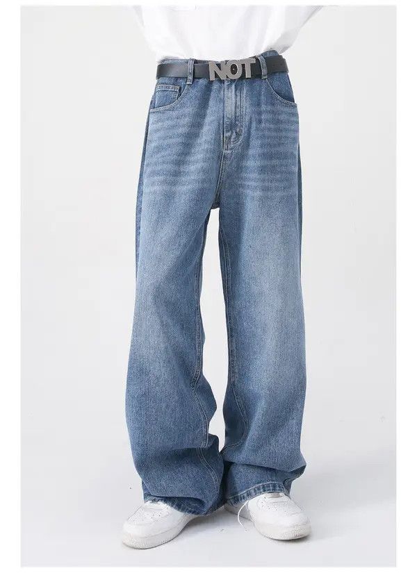 Japanese Brand Japanese retro loose loose straight denim trousers Size US 34 / EU 50 - 1 Thumbnail