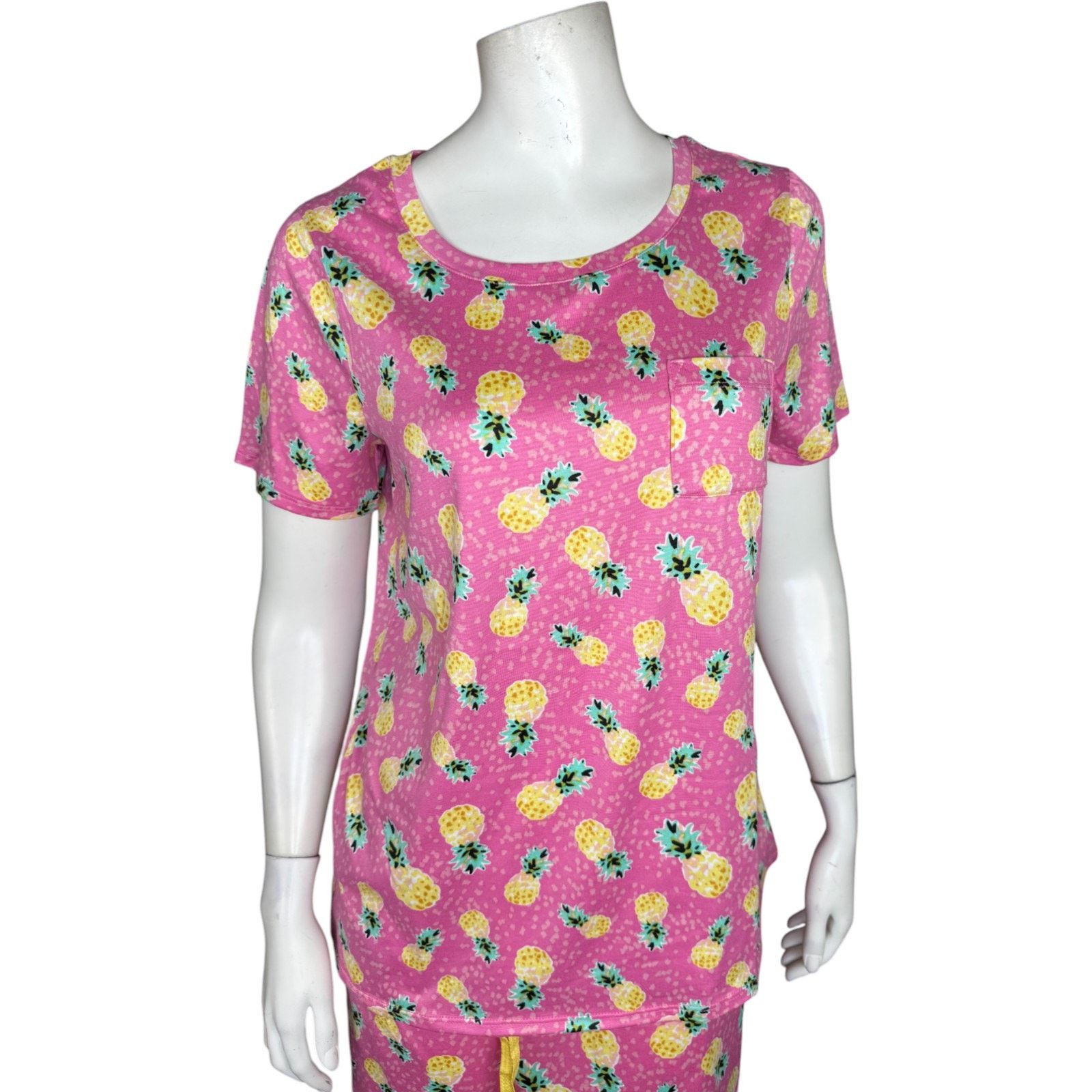 Other Cuddl Duds Comfort Code Pineapple Pajama Set XS Pink Capri Size ONE SIZE - 3 Thumbnail