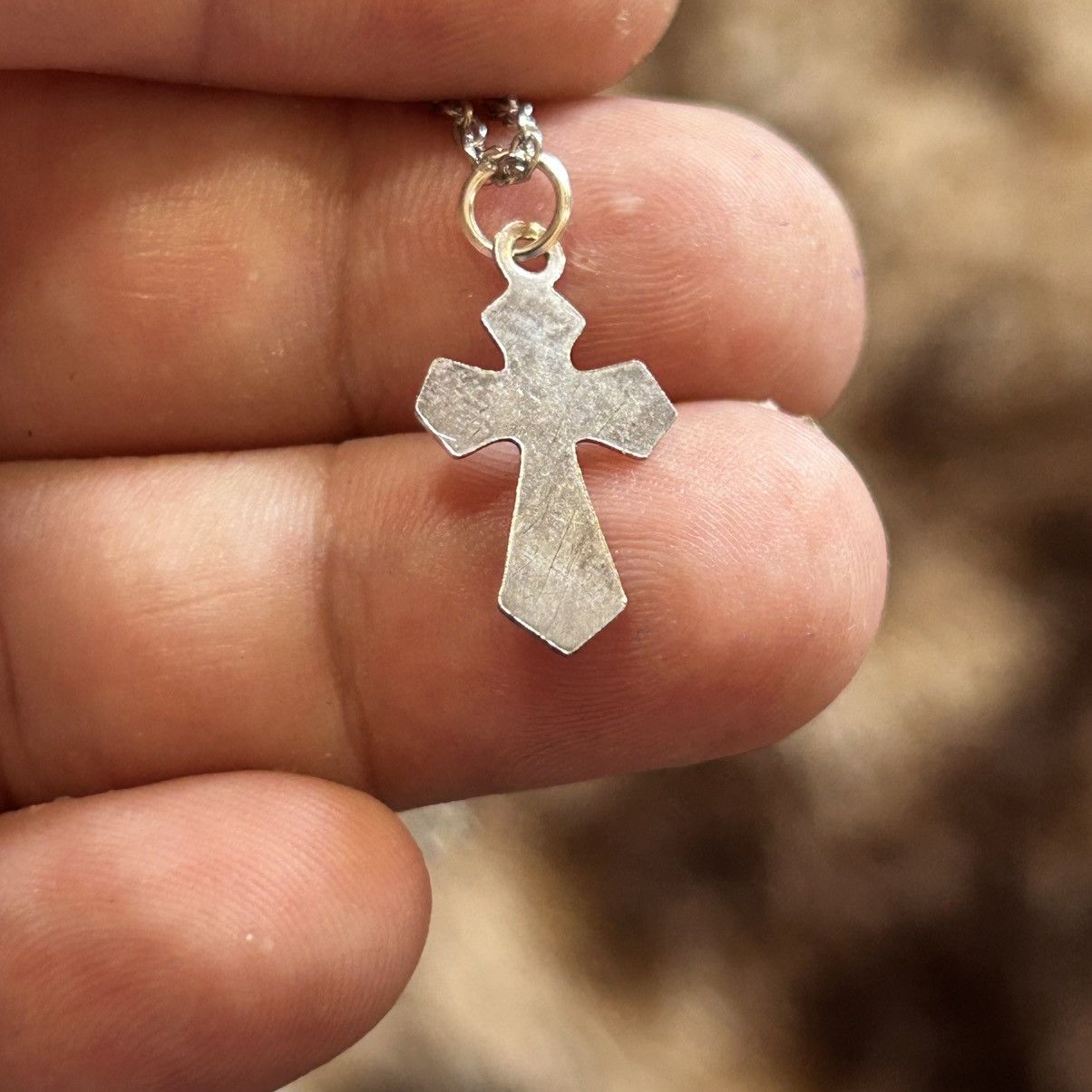 Handmade Handcrafted vintage delicate silver cross pendant necklace Size ONE SIZE - 7 Thumbnail