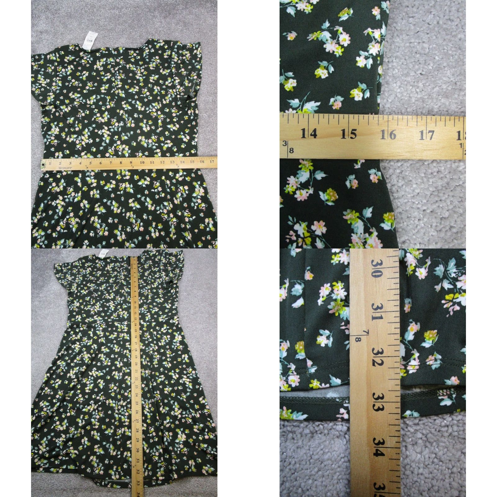 Loft VINTAGE Loft Women's Dress Sleeveless Summer Petite Green Floral A-Line Blouson 10 Small Womens Size L / US 10 / IT 46 - 8 Thumbnail