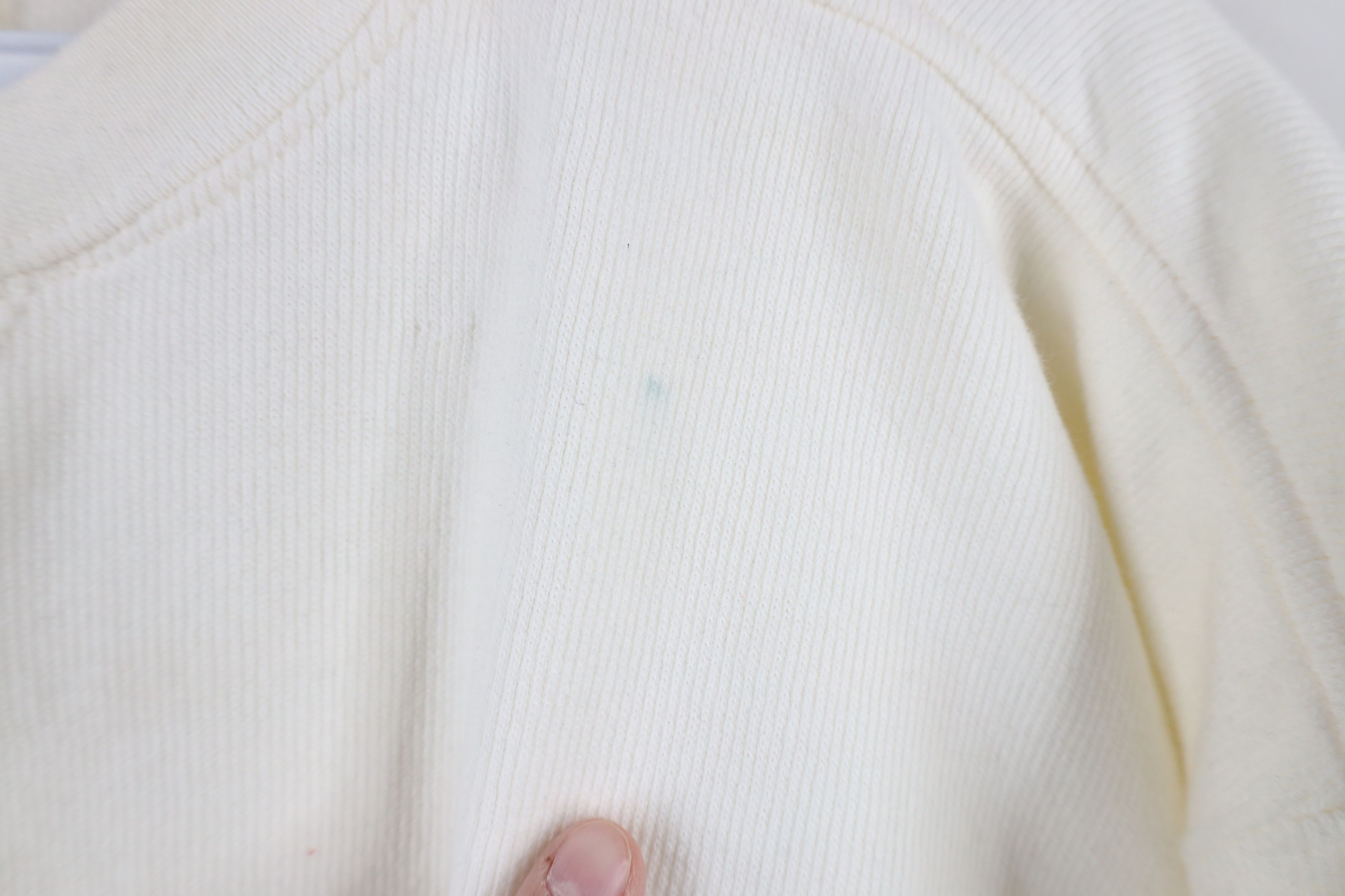 Vintage Vintage 90s Streetwear Blank Ribbed Knit Sweater White Size US L / EU 52-54 / 3 - 4 Thumbnail
