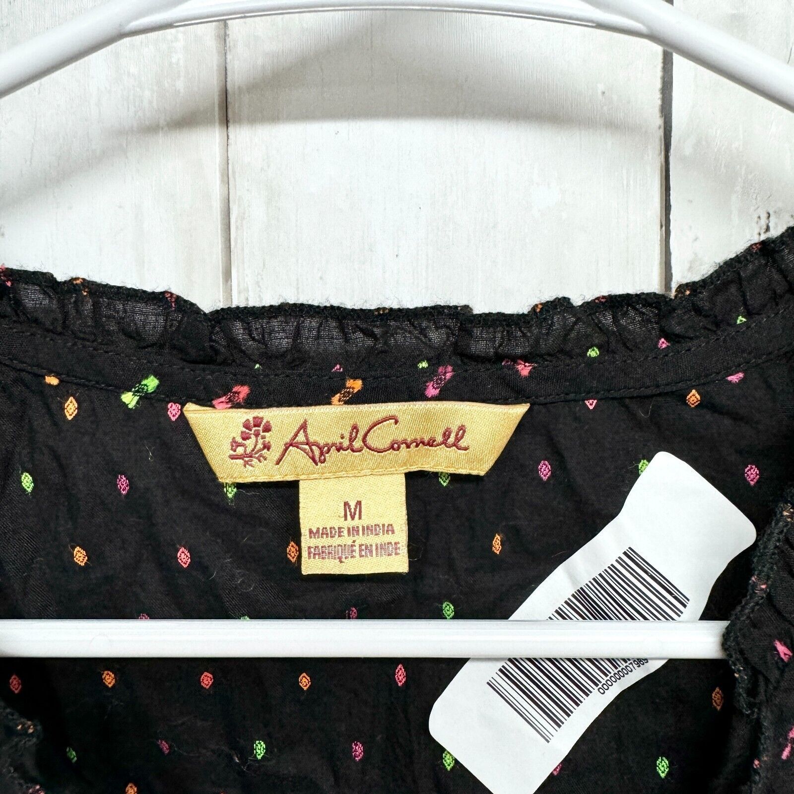 Other APRIL CONNEL M Black Neon Spotted Button Down Tank Top Size M / US 6-8 / IT 42-44 - 2 Thumbnail