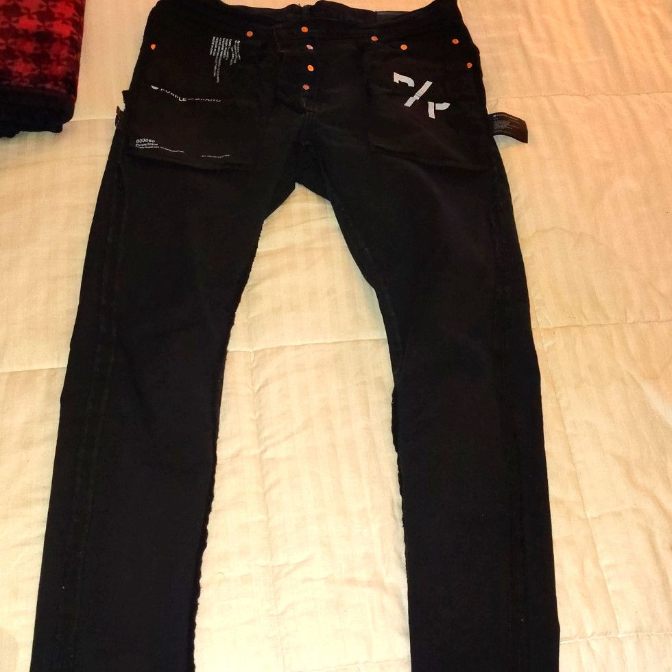 Purple Brand New Purple brand black wash with metal sliver Size US 31 - 8 Thumbnail