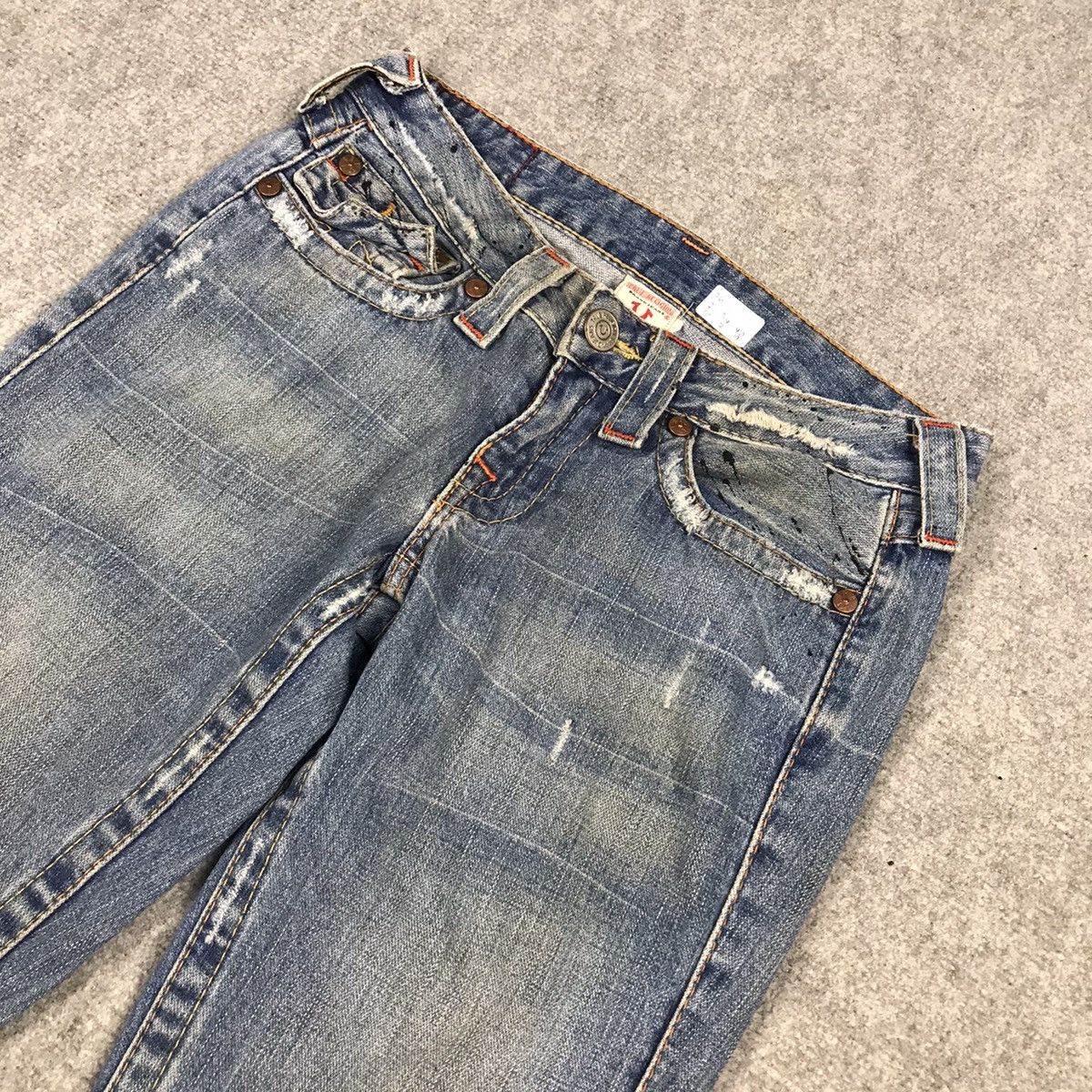 Japanese Brand FLARE TRUE RELIGION BOOT CUT DENIM DISTRESSED DENIM PANTS Size 26" / US 2 / IT 38 - 7 Thumbnail