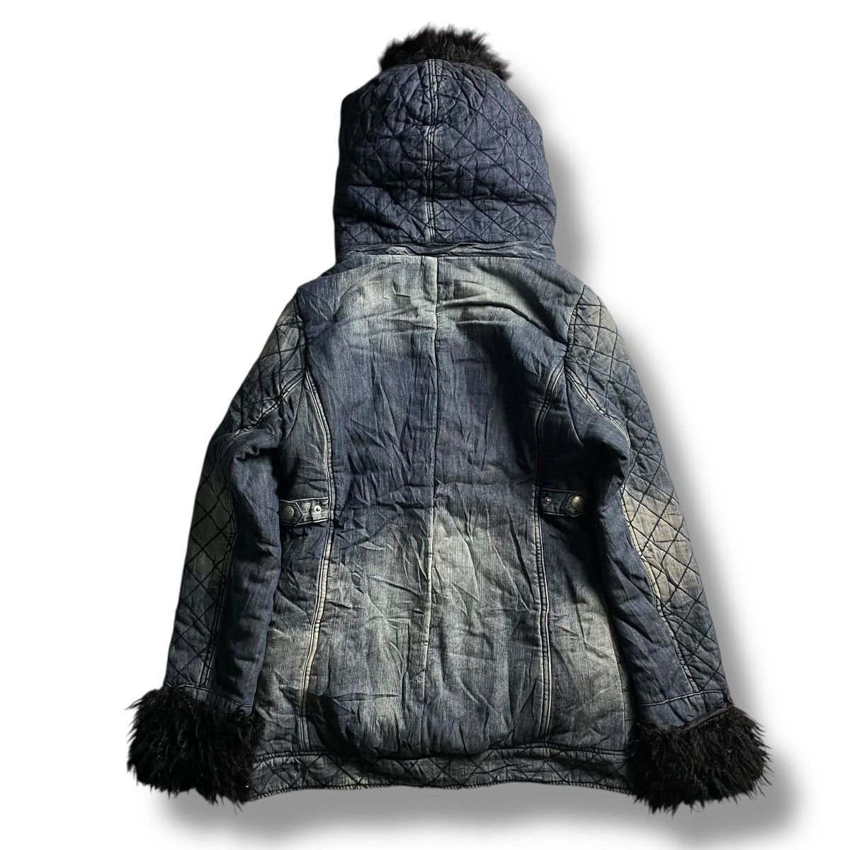 If Six Was Nine × Japanese Brand × Le Grande Bleu (L.G.B.) 🇯🇵 BACKS BUTTON UP FULL ZIP FUR HOODIE DENIM JACKET Size M / US 6-8 / IT 42-44 - 2 Thumbnail
