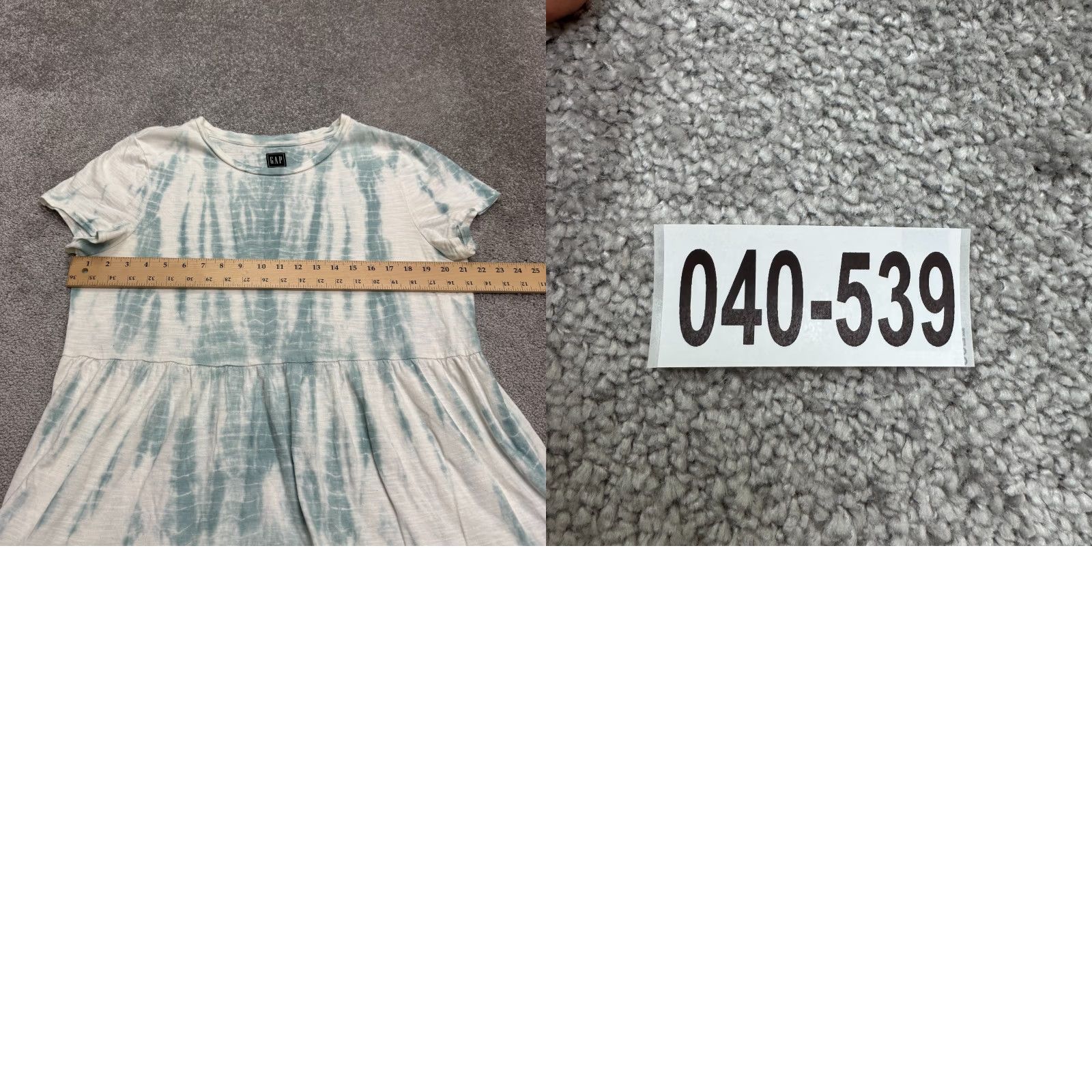 Gap VINTAGE Gap Short Sleeve Tiered Midi Dress Womens XL Mint Green White Tie-Dye Casual Size 40" / US 18 - 9 Thumbnail