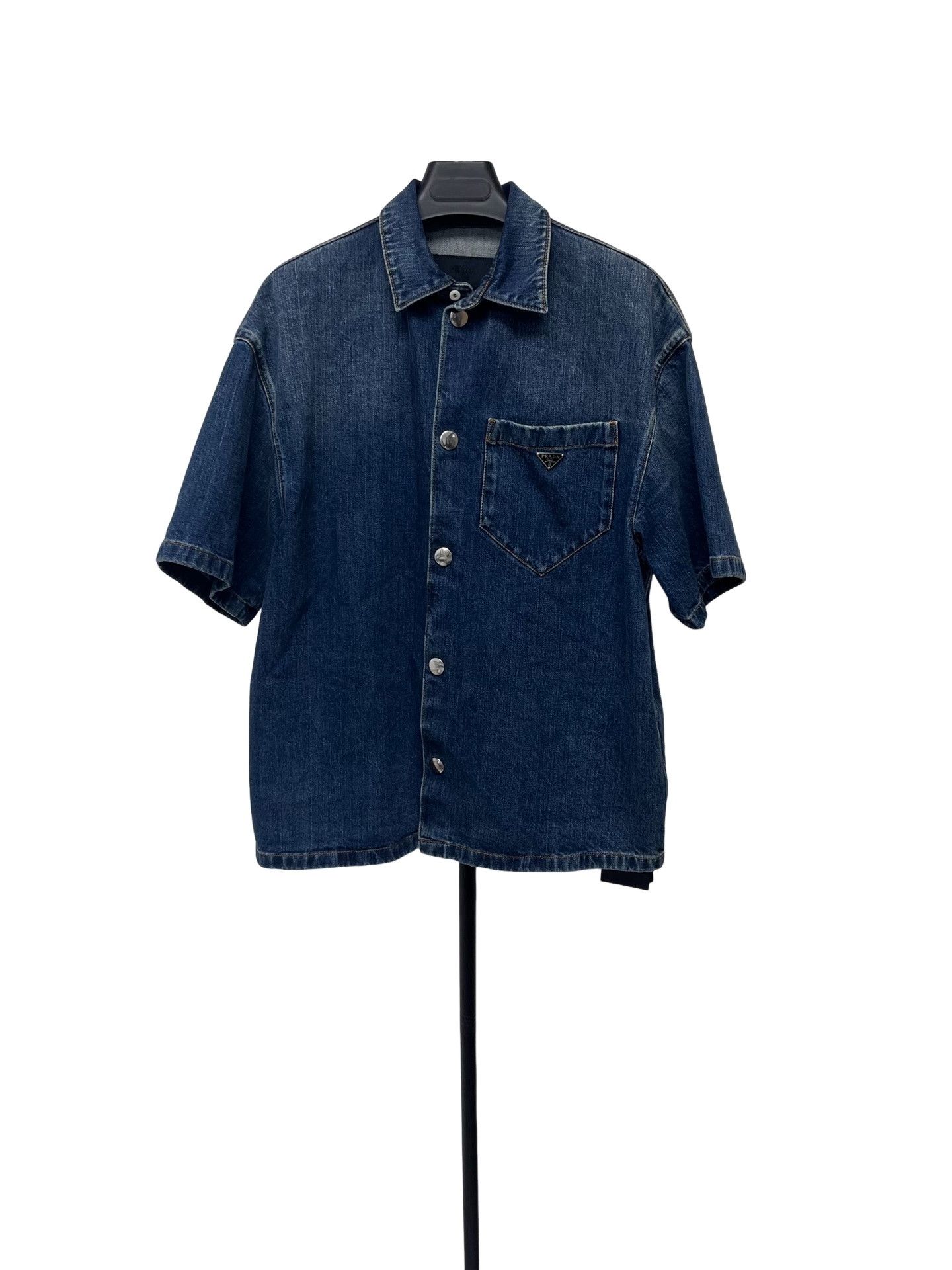 Prada Prada Denim Short Sleeve Snap Button Shirt S Size US S / EU 44-46 / 1 - 1 Thumbnail