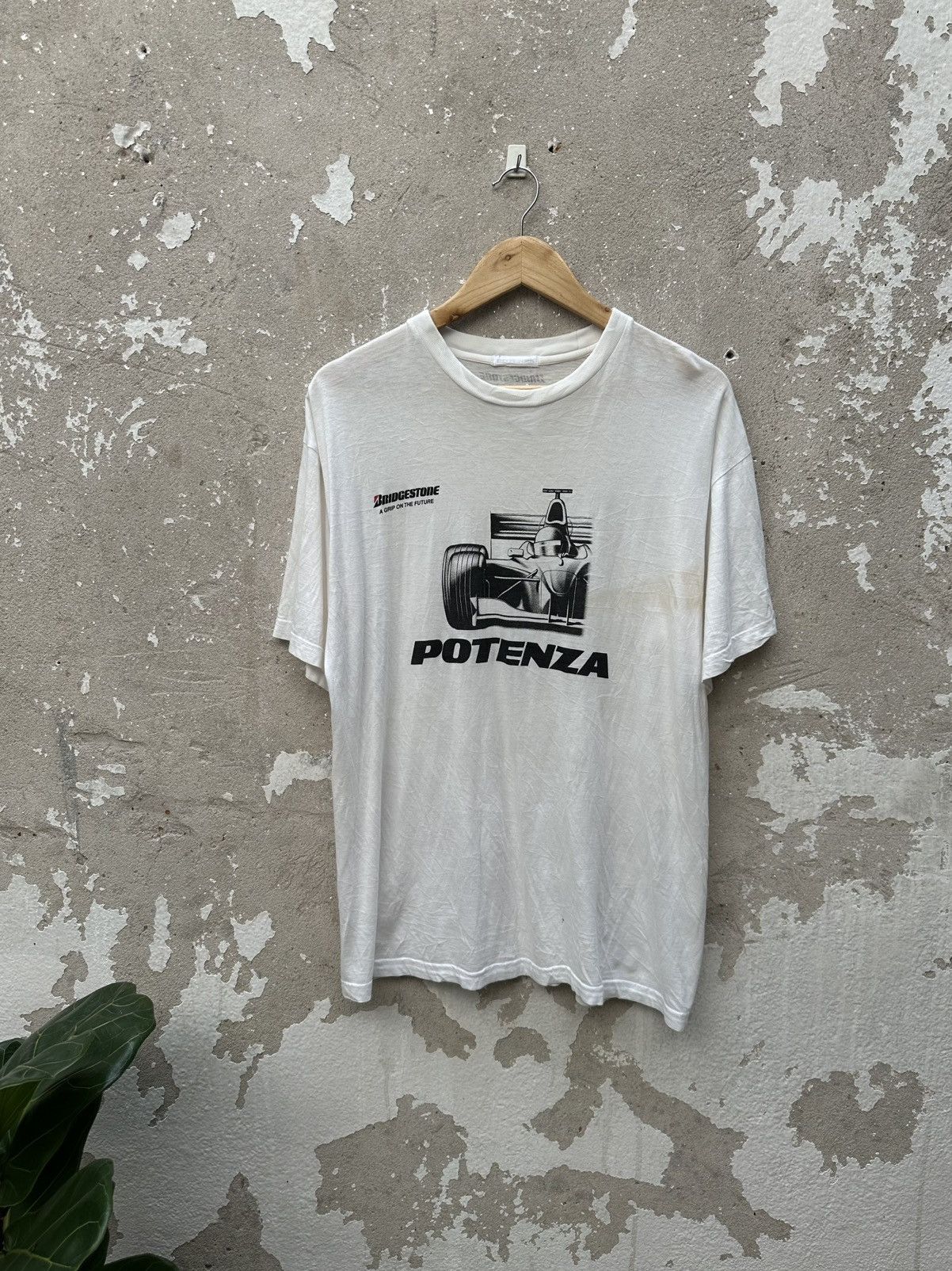 Vintage Vintage 90's Bridgestone Potenza F1 Tshirt Size US L / EU 52-54 / 3 - 1 Thumbnail