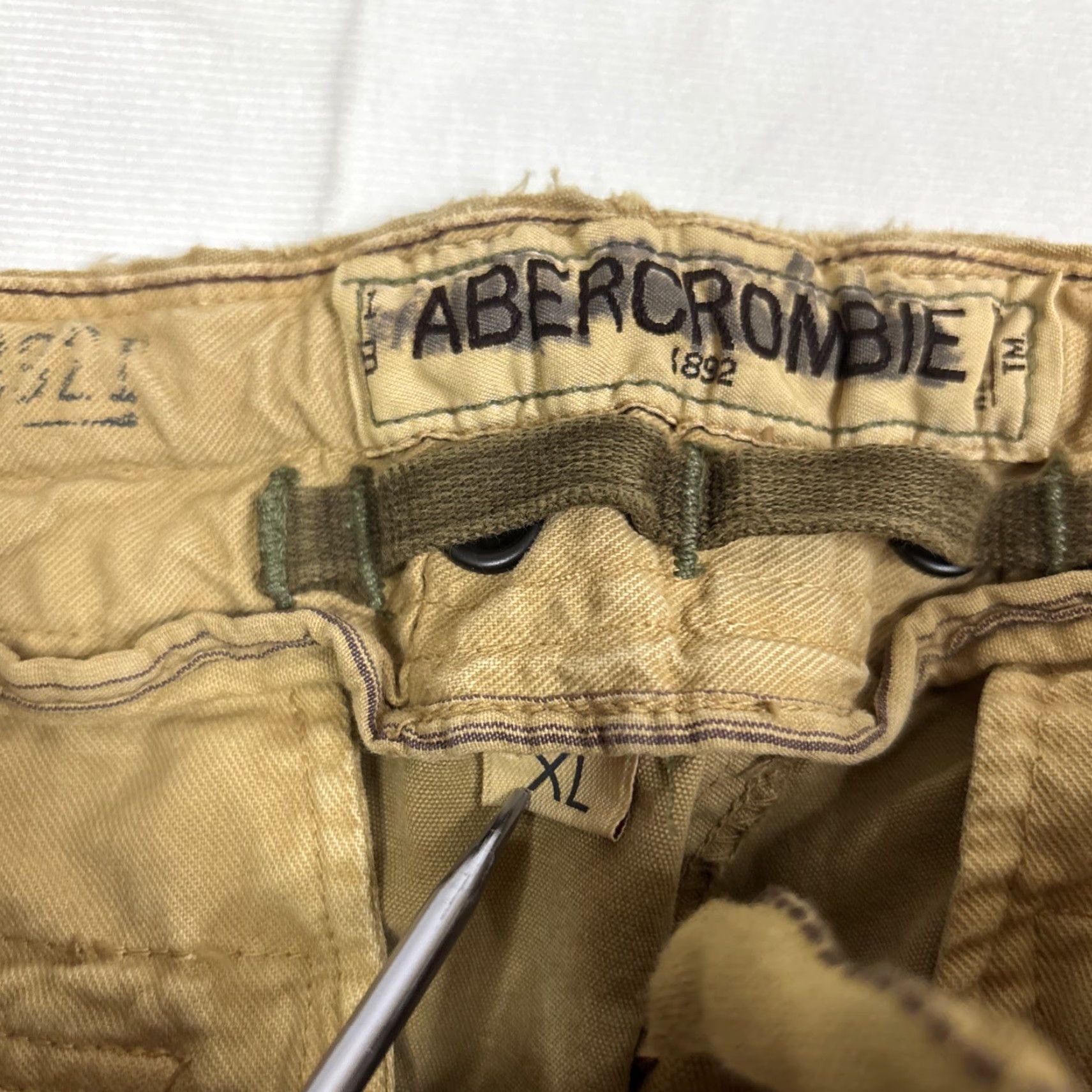 Abercrombie & Fitch VINTAGE Abercrombie & Fitch Cargo Pants Mens XL Baggy Beige VTG Y2K Paratrooper Military Cargo Straight Loose Size US 36 / EU 52 - 3 Thumbnail
