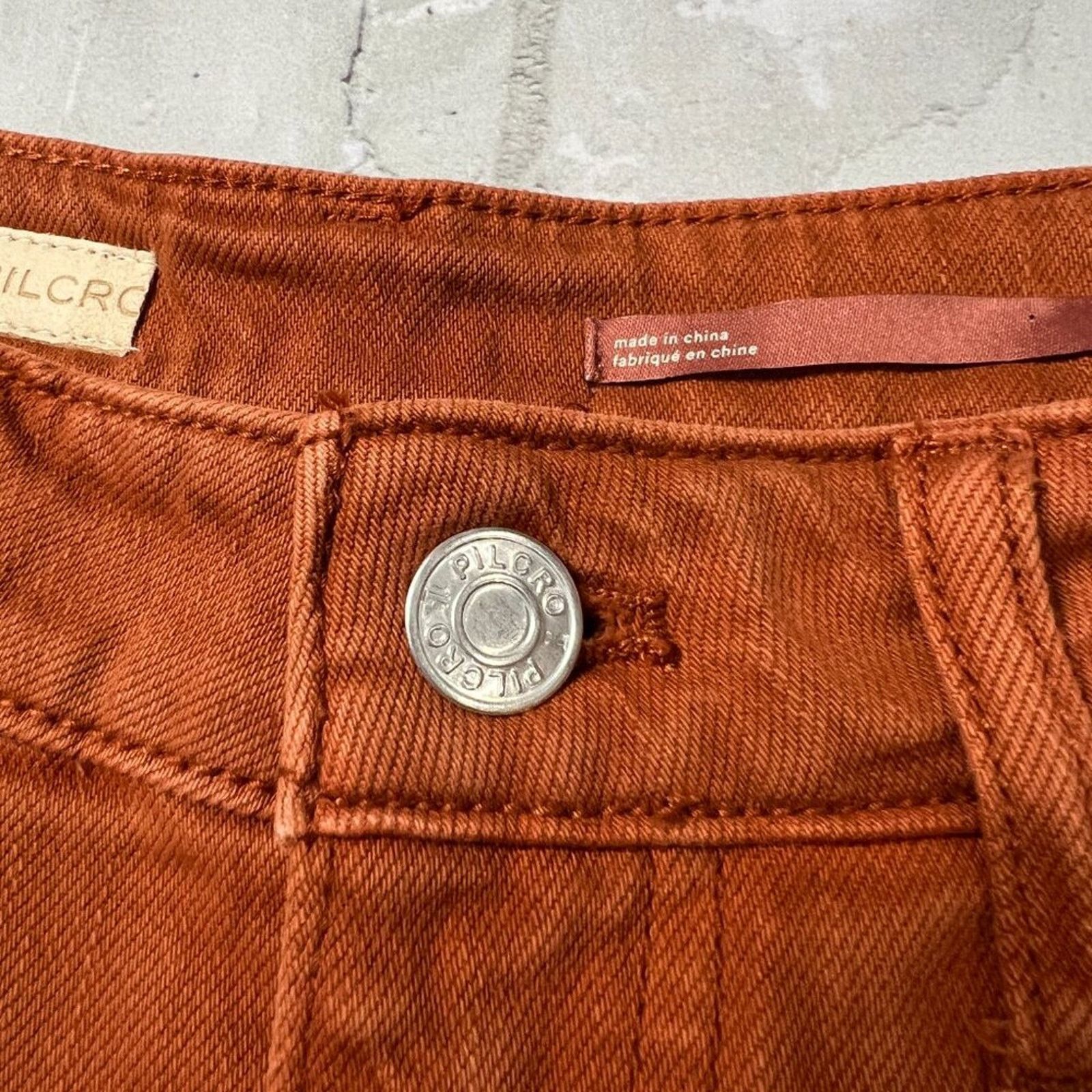 Anthropologie Pilcro The Breaker Orange High Rise Pants 25 NWT Size 25" / US 0 / IT 36 - 6 Thumbnail