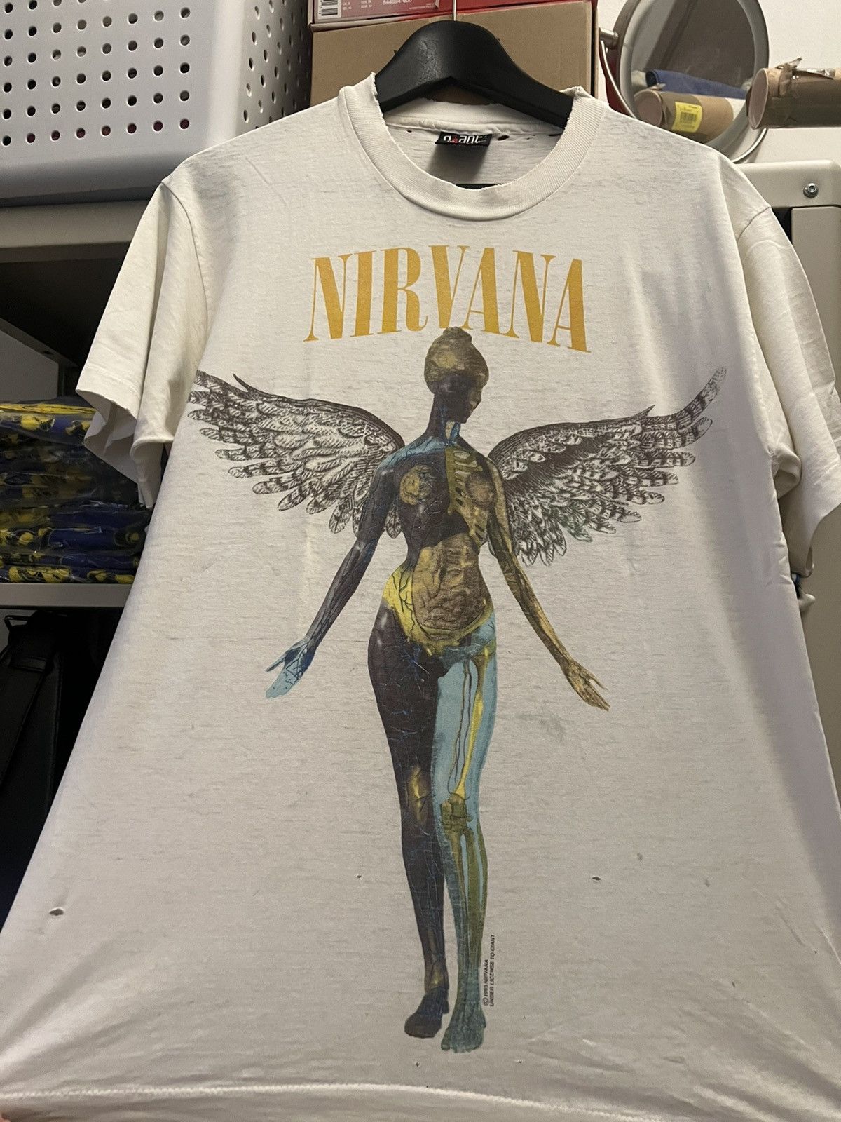 Band Tees × Nirvana × Vintage 1993 Vintage Nirvana In Utero Giant Size US L / EU 52-54 / 3 - 3 Thumbnail