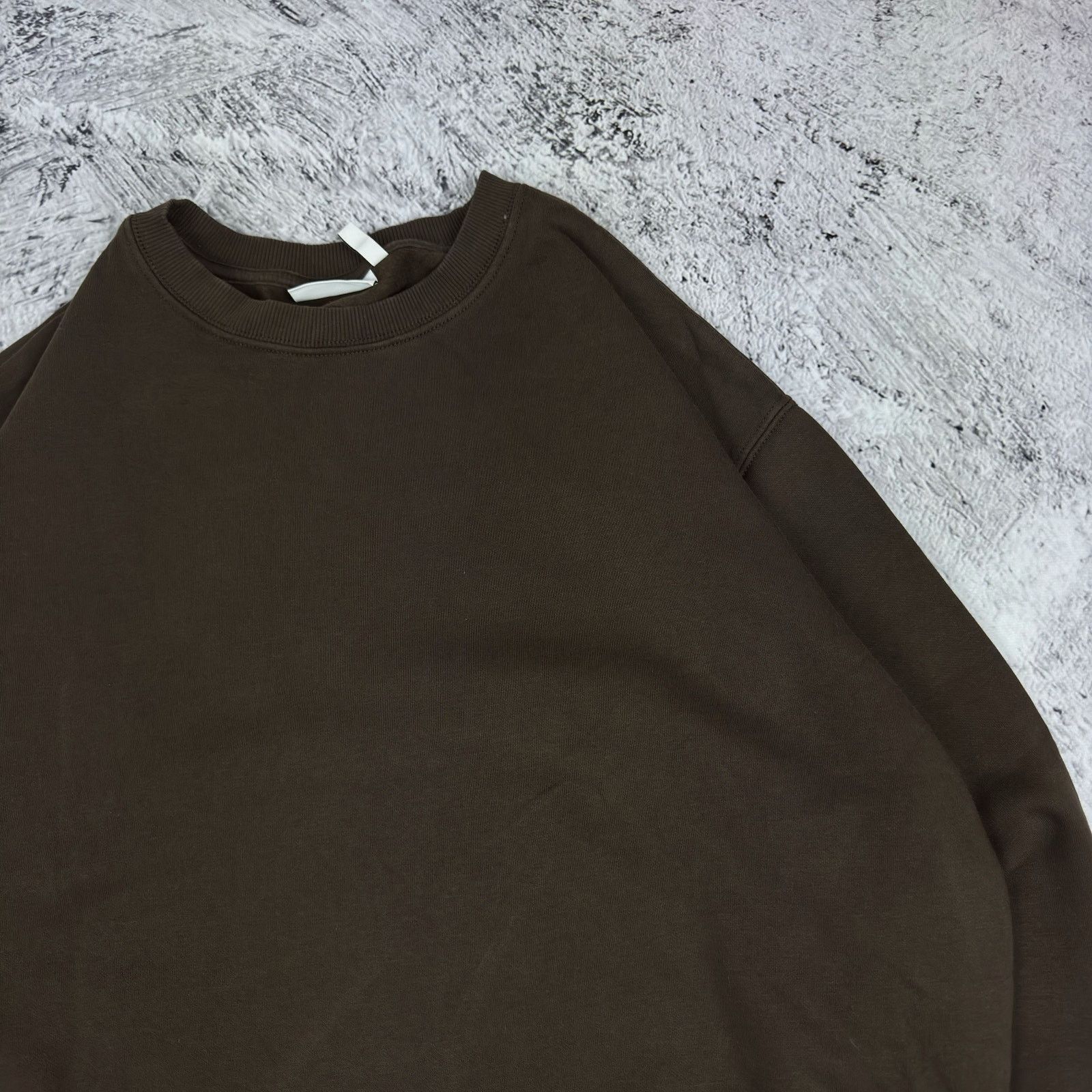 Weekday Weekday Mens Brown Cotton Fleece Pullover Blank Sweatshirt S Size US S / EU 44-46 / 1 - 5 Thumbnail