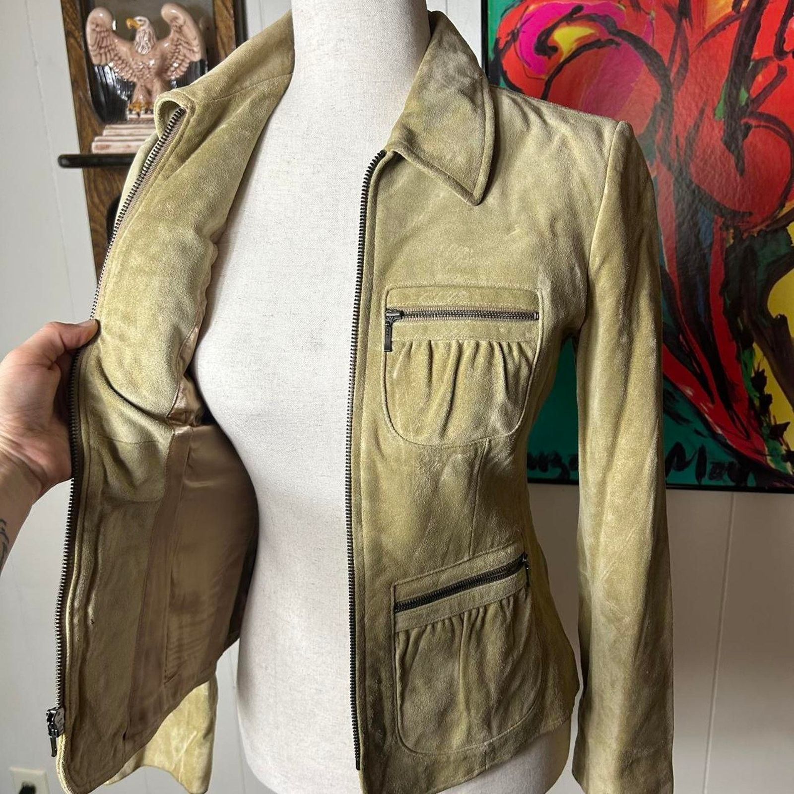 Banana Republic Vintage 90s Banana Republic Suede Genuine Leather Jacket Size XS / US 0-2 / IT 36-38 - 3 Thumbnail