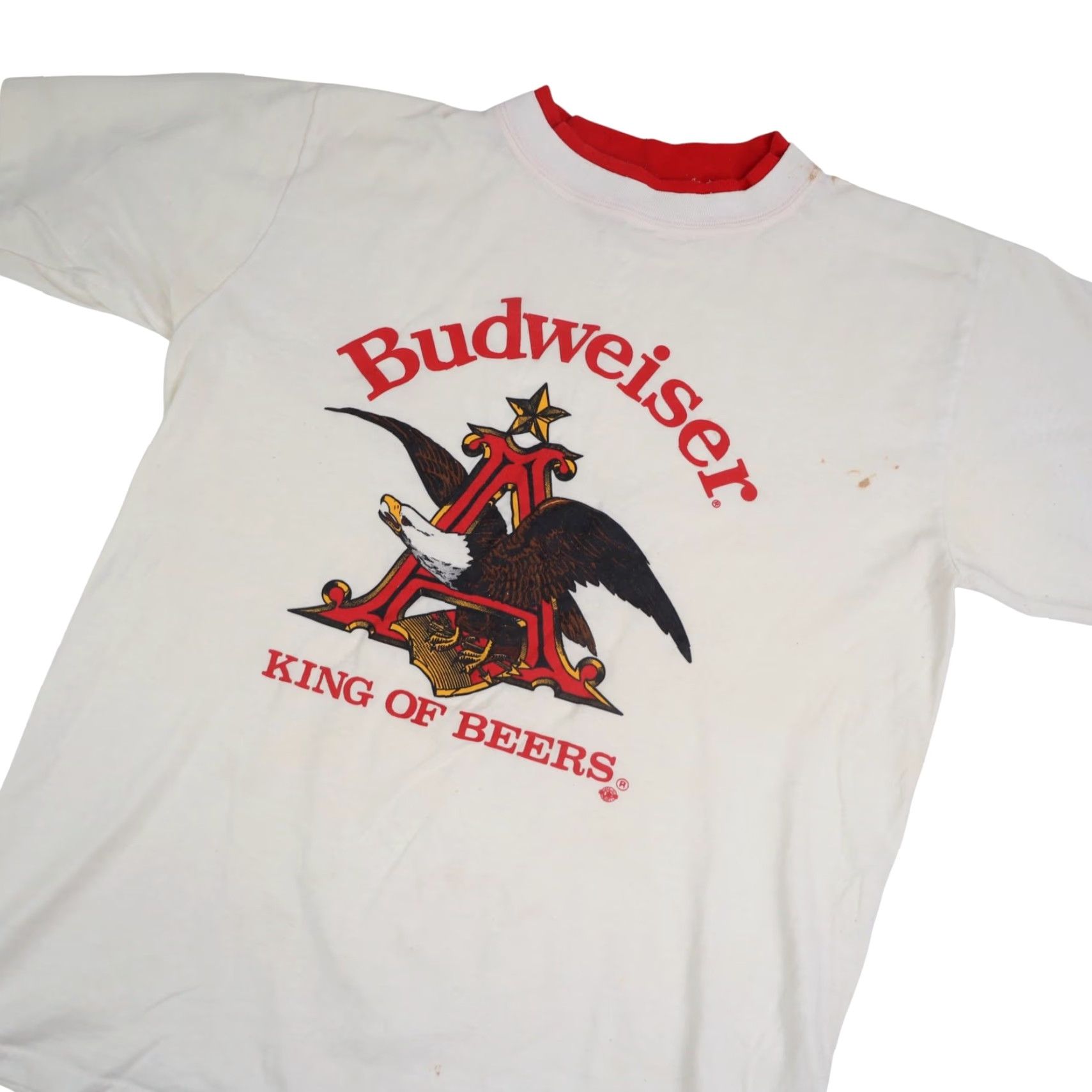 Budweiser VINTAGE Budweiser King of Beers Graphic T Shirt White M Mens 19"x27" Size US M / EU 48-50 / 2 - 2 Thumbnail