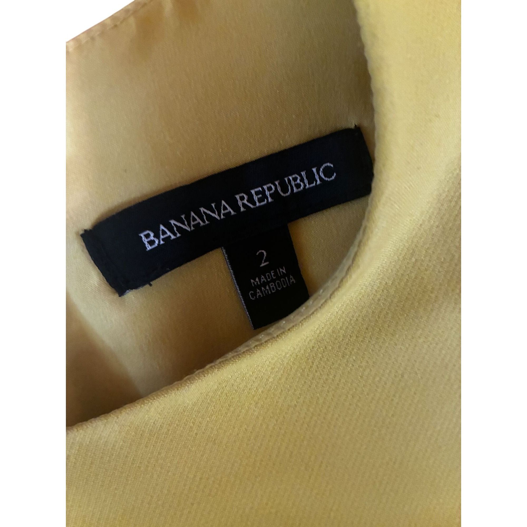 Banana Republic Banana Republic Women's Short-Sleeve Flounce Dress, Yellow Size XS / US 0-2 / IT 36-38 - 2 Thumbnail