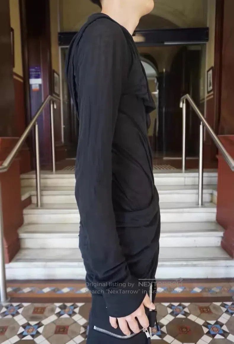 Rick Owens Rick Owens Black Asymmetrical Long-Sleeve Undergarment Size US XS / EU 42 / 0 - 8 Thumbnail