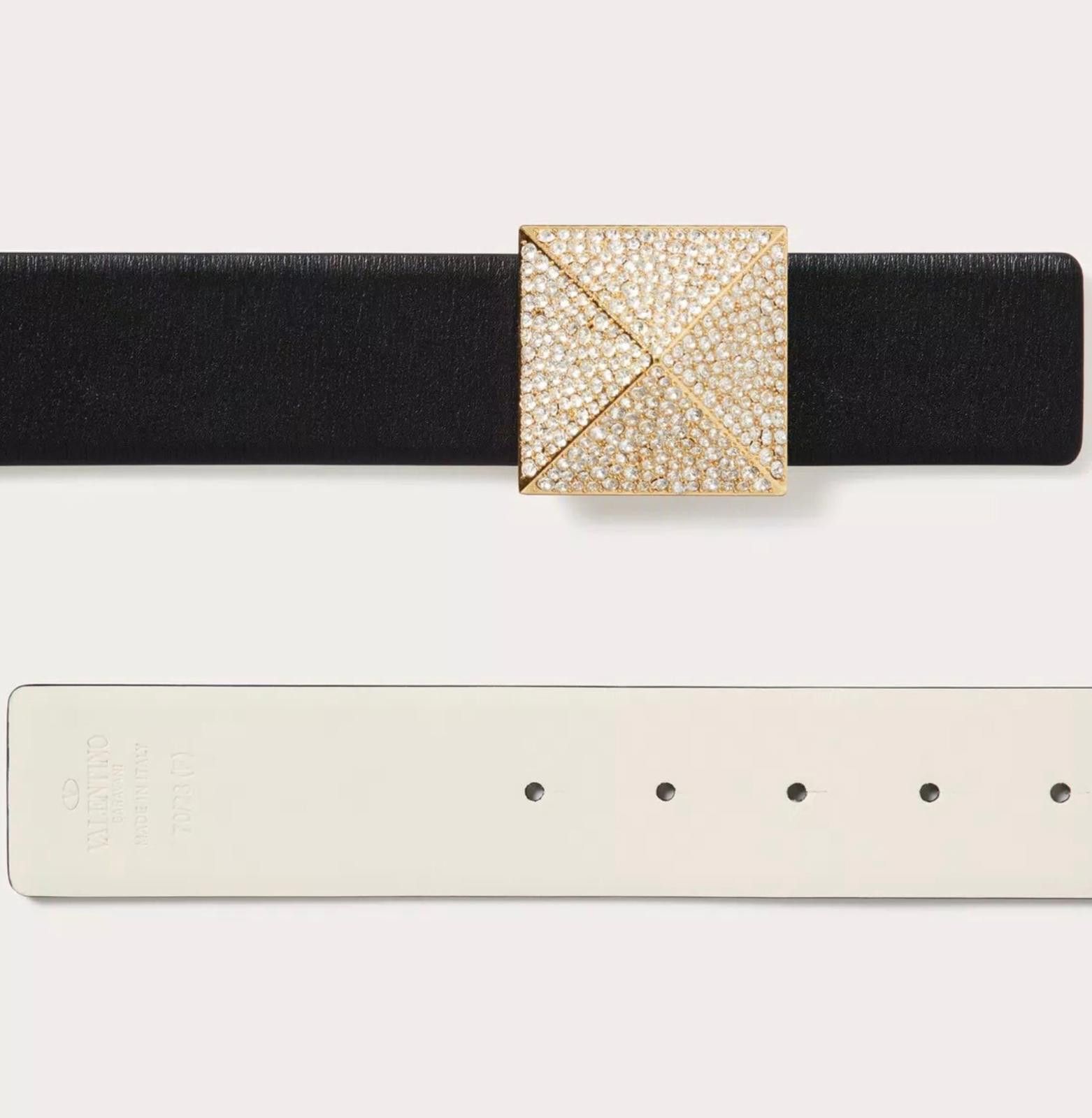 Valentino Valentino One Stud Reversible Shiny Belt Size 85 Size ONE SIZE - 3 Thumbnail