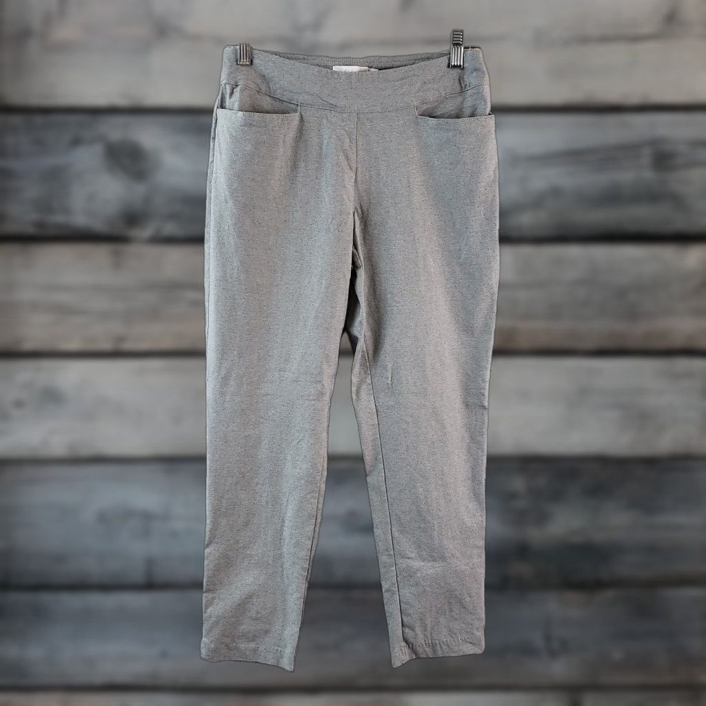 Vintage Lady Hagan Womens Pants Cropped Mid Rise Size 6 Gray Black Micro Dot Pull On Nov 10 2024 Size 28" / US 6 / IT 42 - 1 Thumbnail