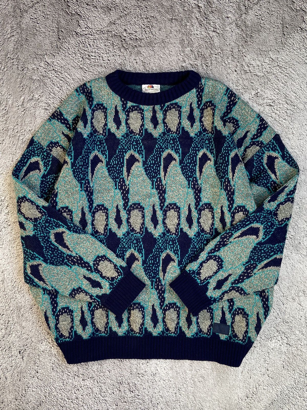 Japanese Brand × Vintage Vintage Japanese Style Crazy Pattern Wool Sweater Size US XL / EU 56 / 4 - 1 Thumbnail