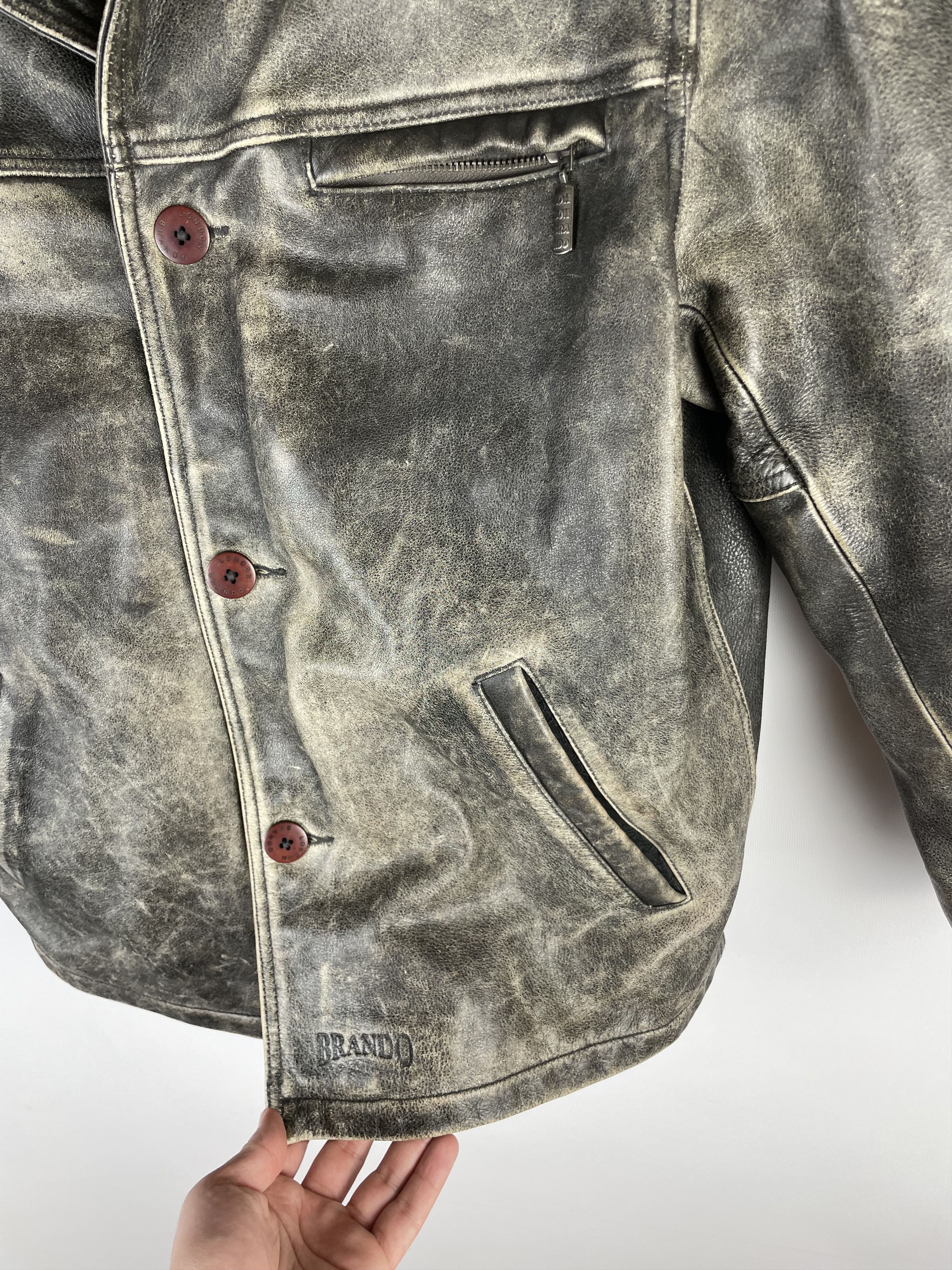 Vintage Vintage 90s Brando Leather Pilot Aviator Jacket Size US M / EU 48-50 / 2 - 5 Thumbnail
