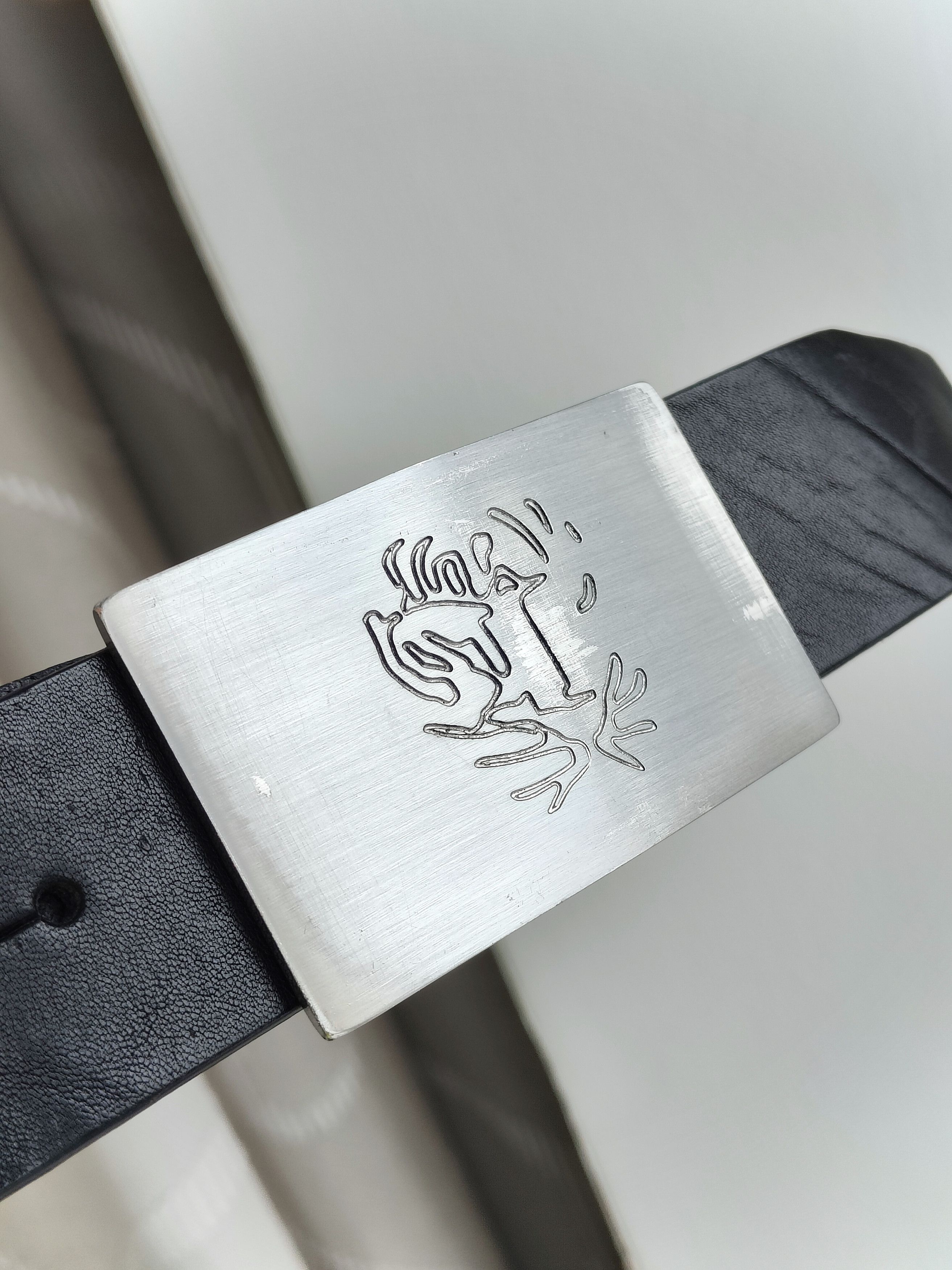 Tiger of Sweden Tiger of Sweden Leather Belt Vintage Massive Leather Belt Size ONE SIZE - 3 Thumbnail